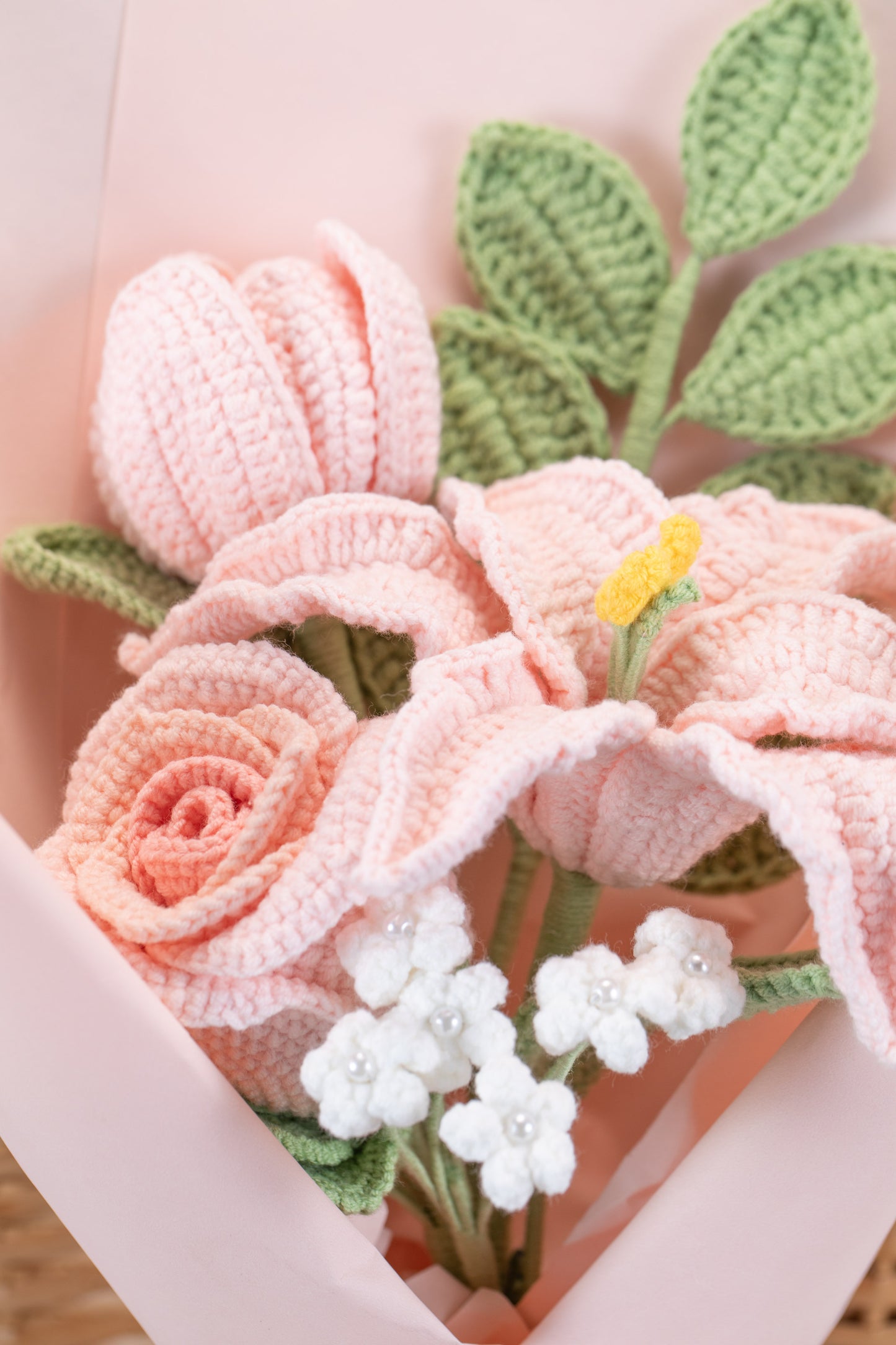 Small Pink Lily with Tulip Bouquet