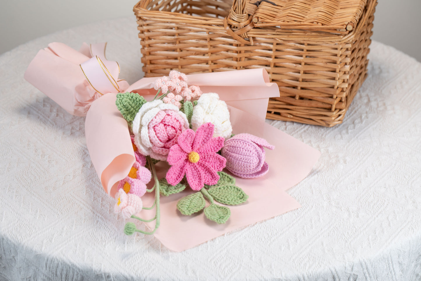 Hot Pink Rose with Cosmos Bouquet