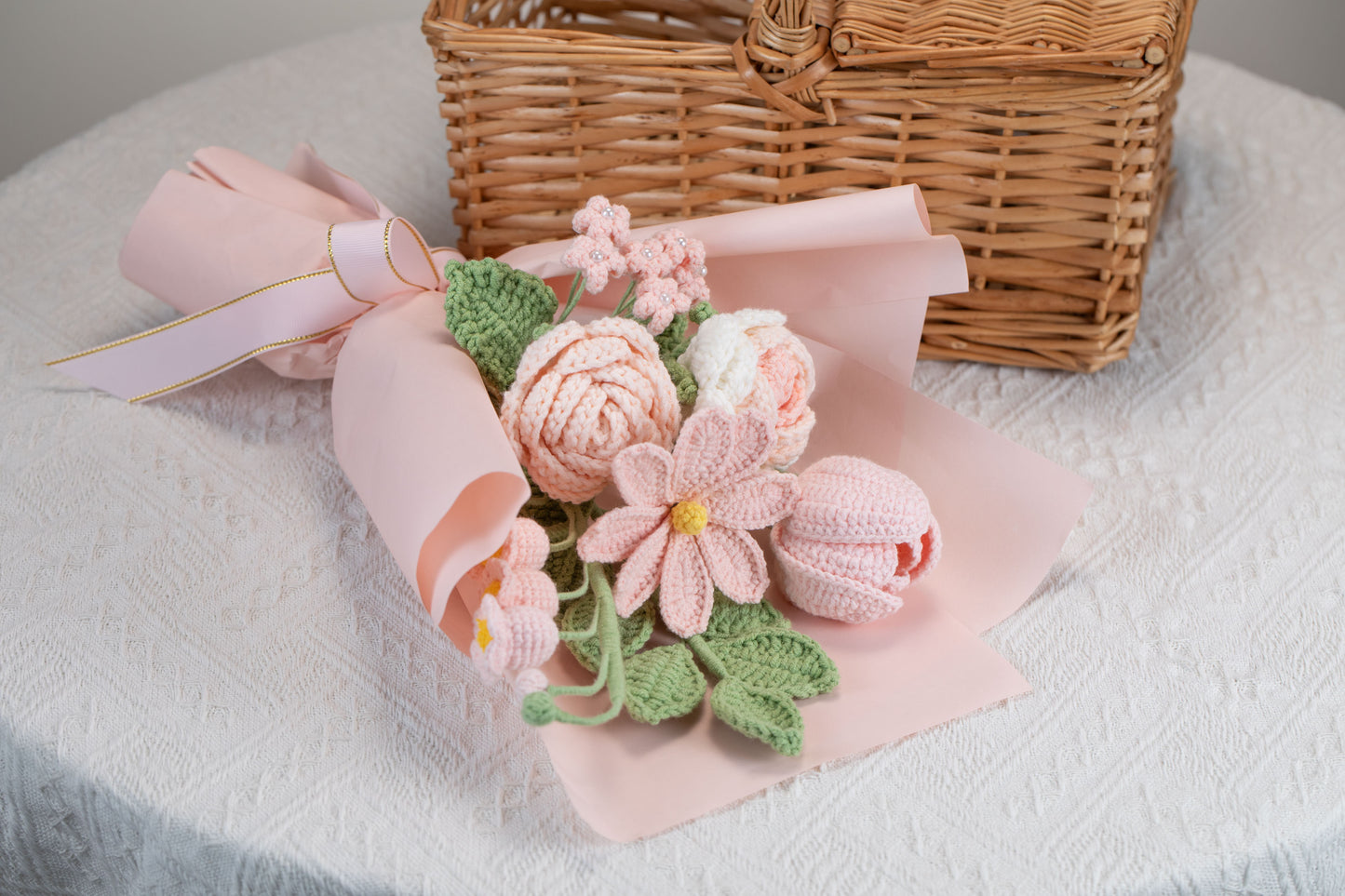 Pink Rose with Cosmos Bouquet