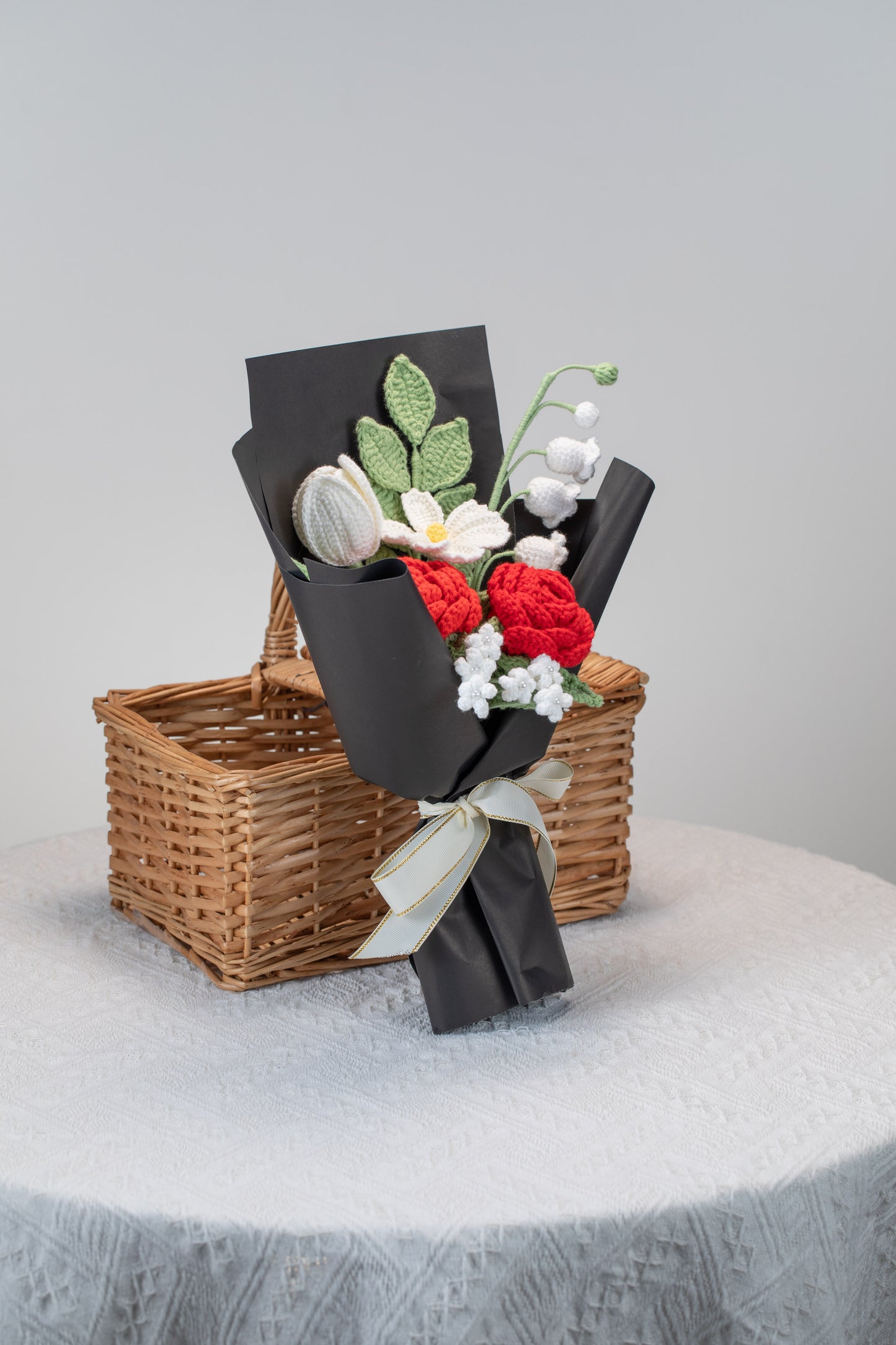 Red Rose with Cosmos Bouquet