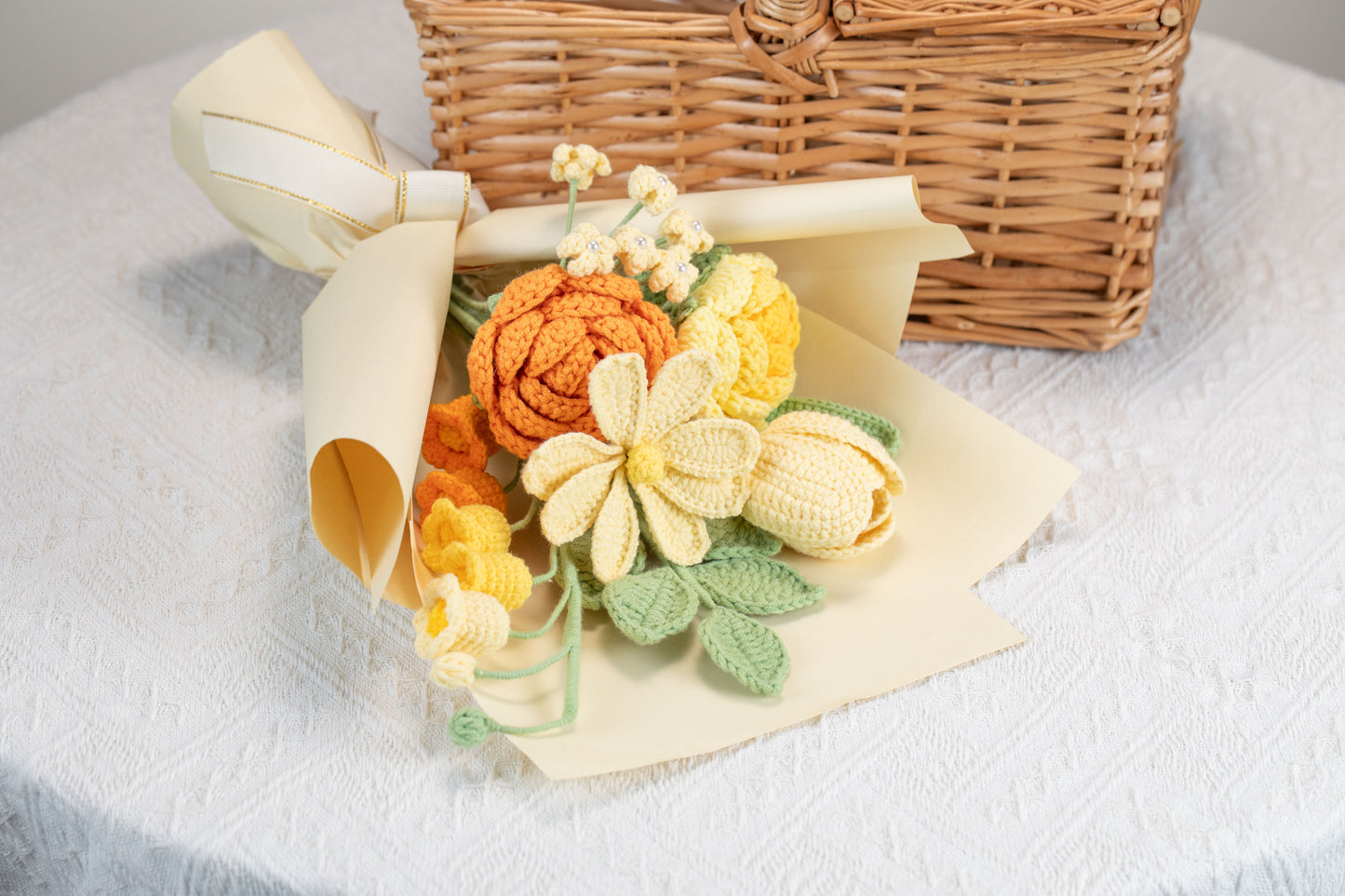 Yellow Rose with Cosmos Bouquet