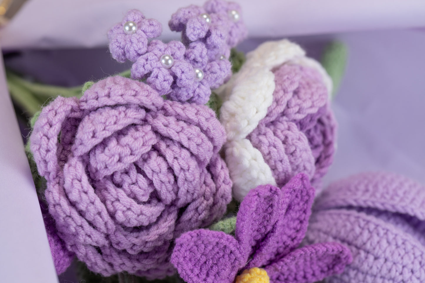 Purple Rose with Cosmos Bouquet