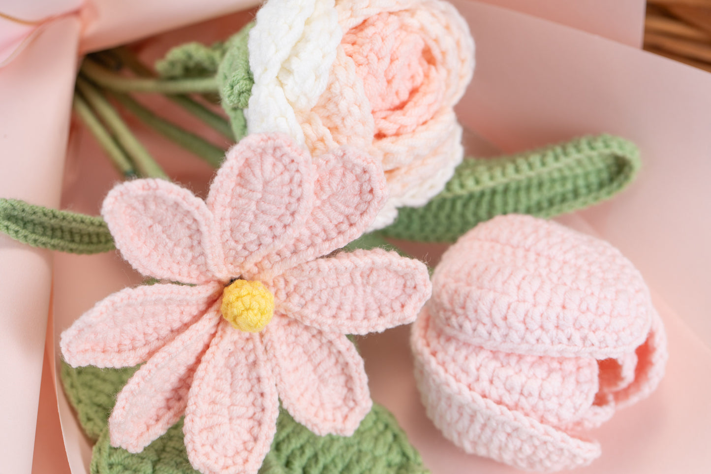 Small Pink Rose with Cosmos Bouquet