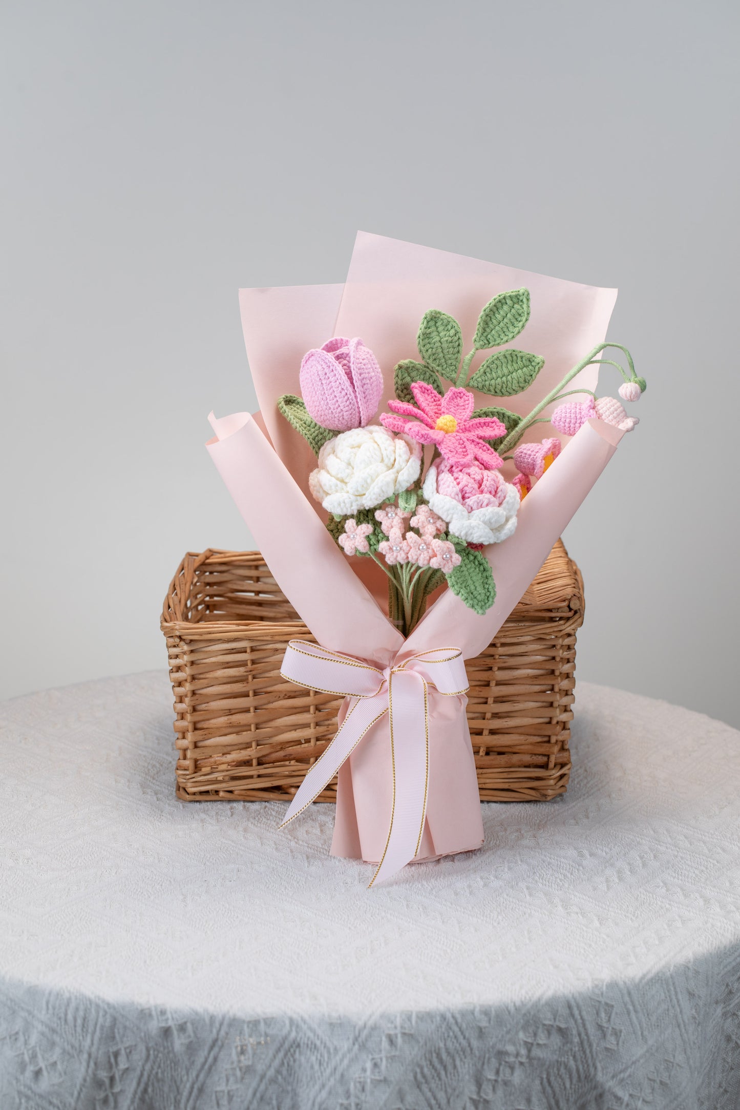Hot Pink Rose with Cosmos Bouquet