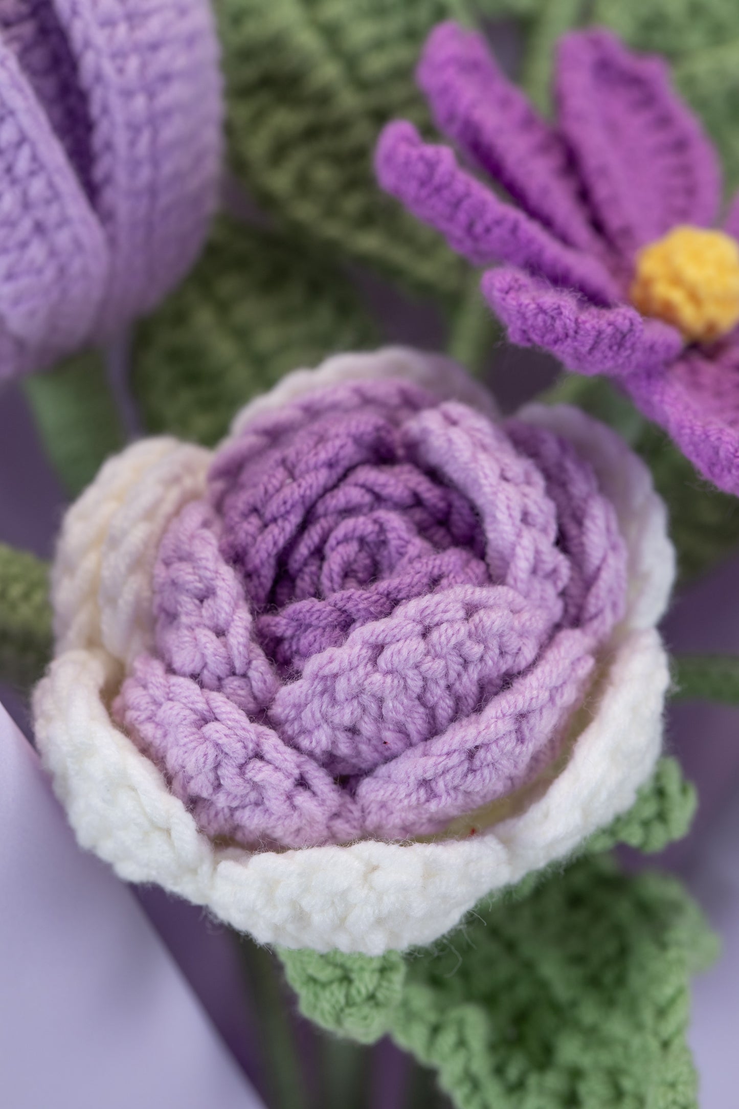 Small Purple Rose with Cosmos Bouquet