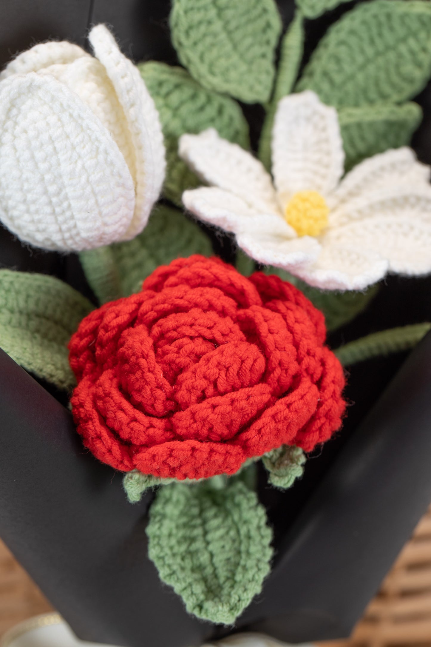Small Red Rose with Cosmos Bouquet