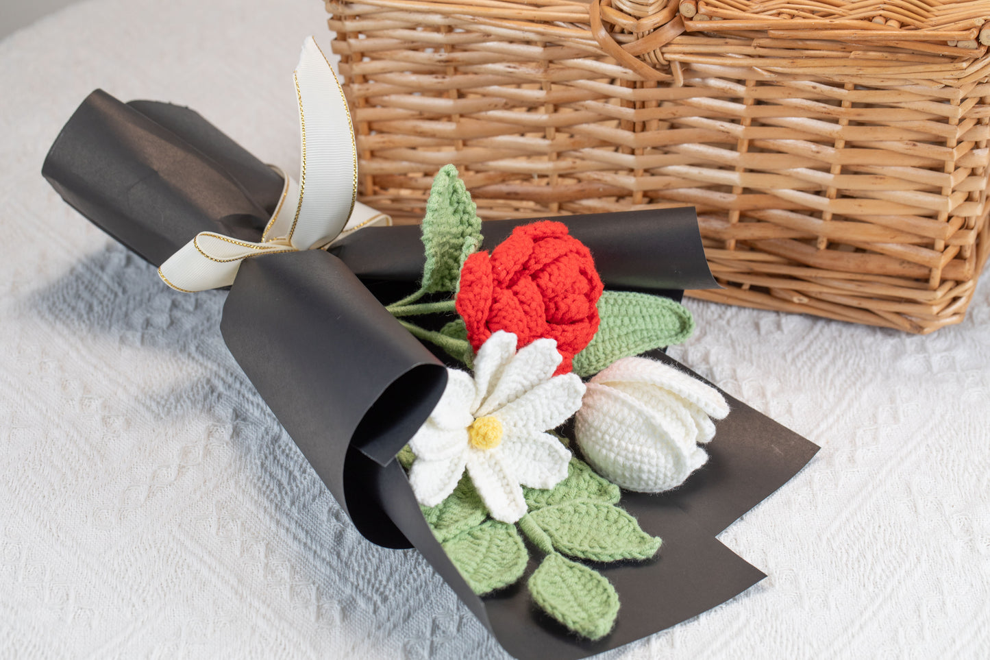 Small Red Rose with Cosmos Bouquet