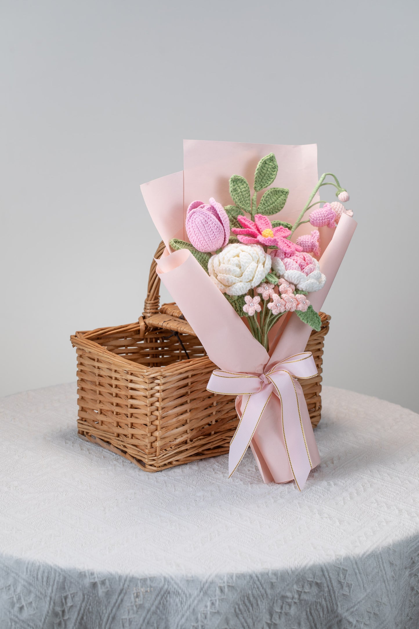 Hot Pink Rose with Cosmos Bouquet