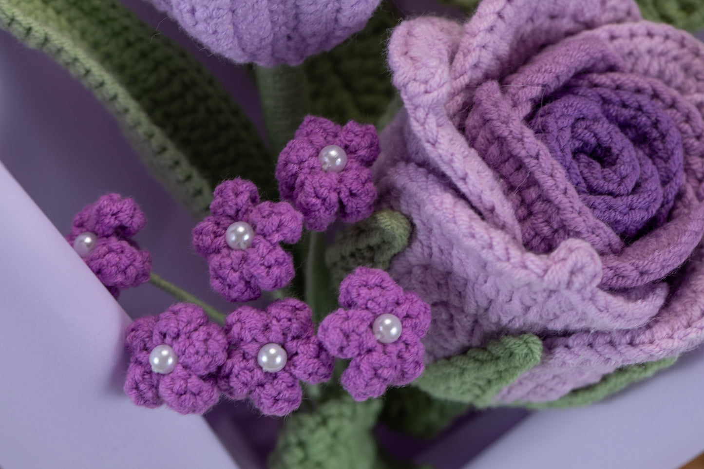 Small Purple Rose with Tulip Bouquet