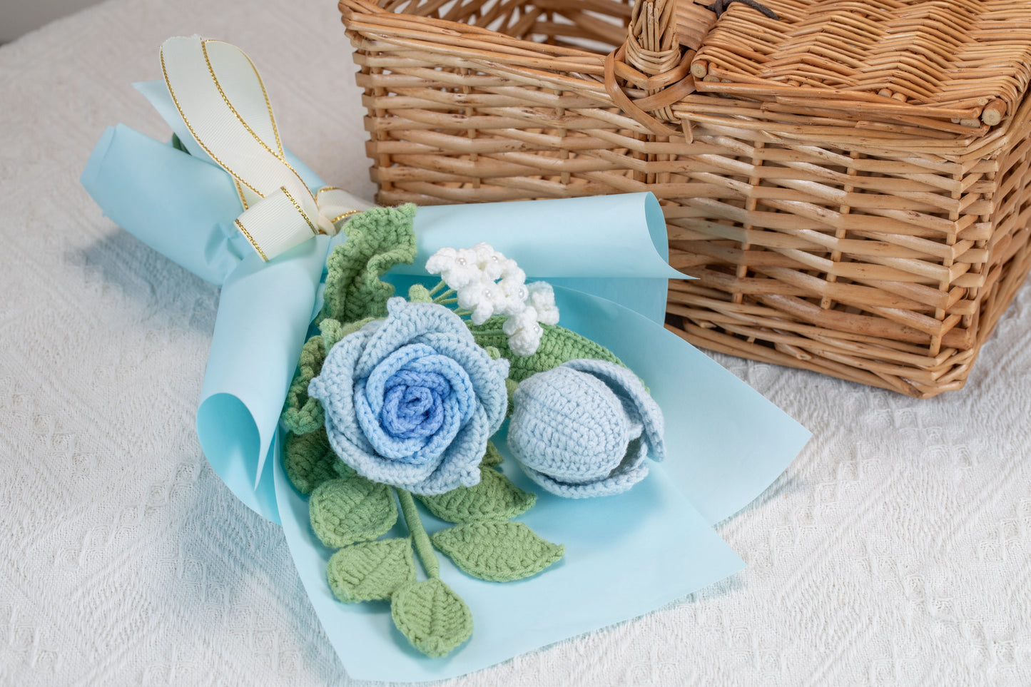 Small Blue Rose with Tulip Bouquet