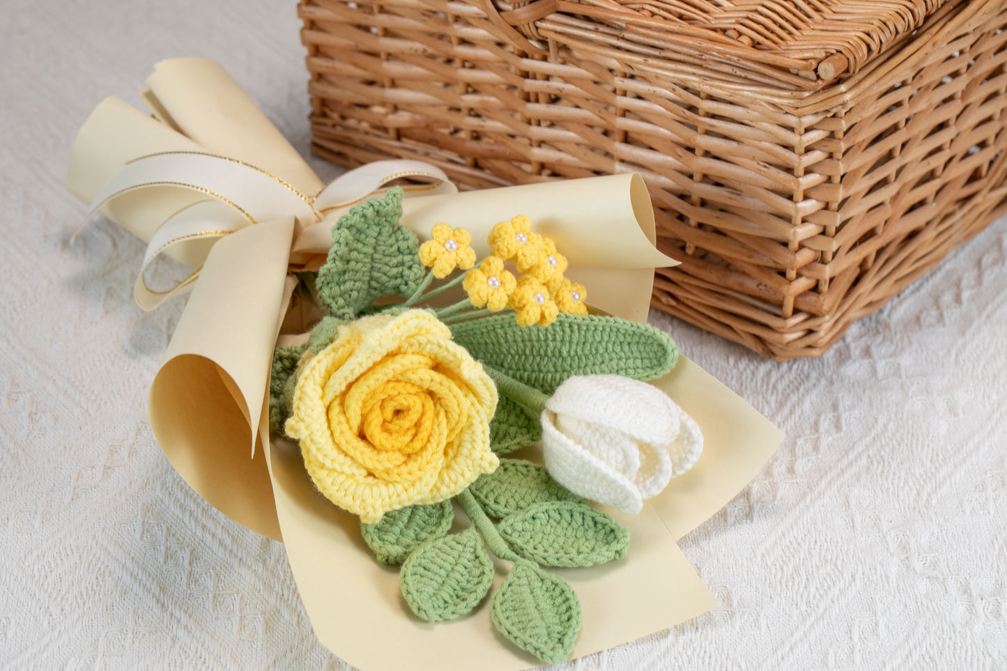 Small Yellow Rose with Tulip Bouquet