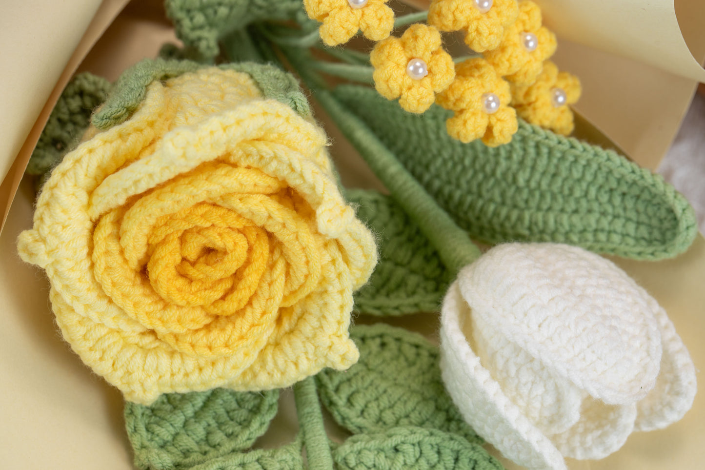 Small Yellow Rose with Tulip Bouquet