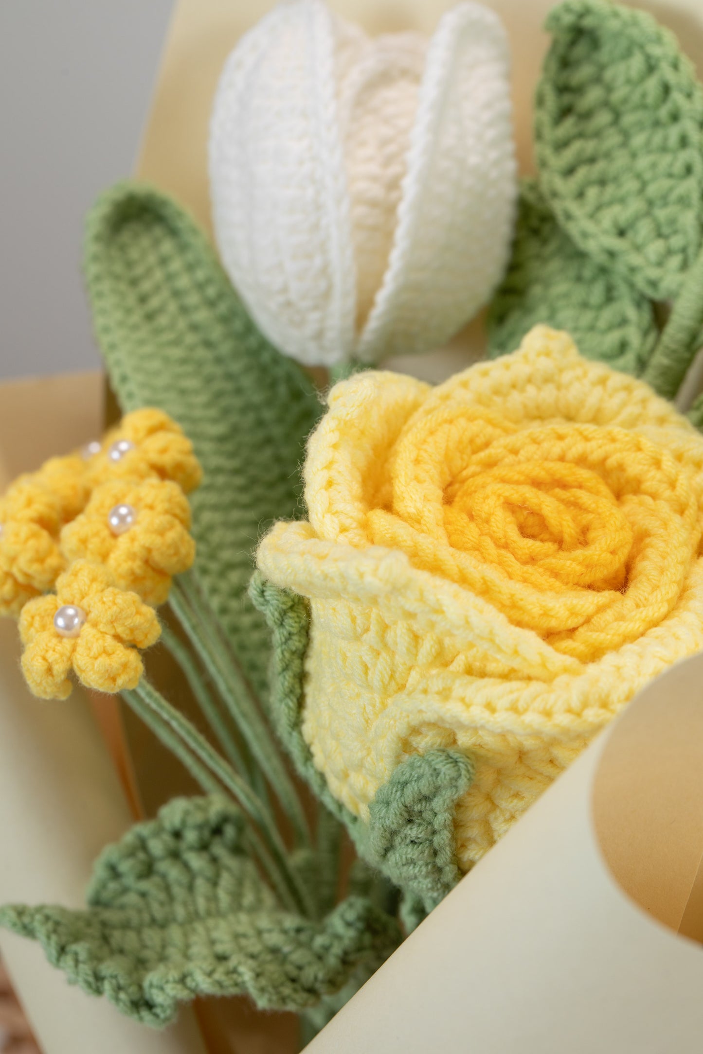 Small Yellow Rose with Tulip Bouquet