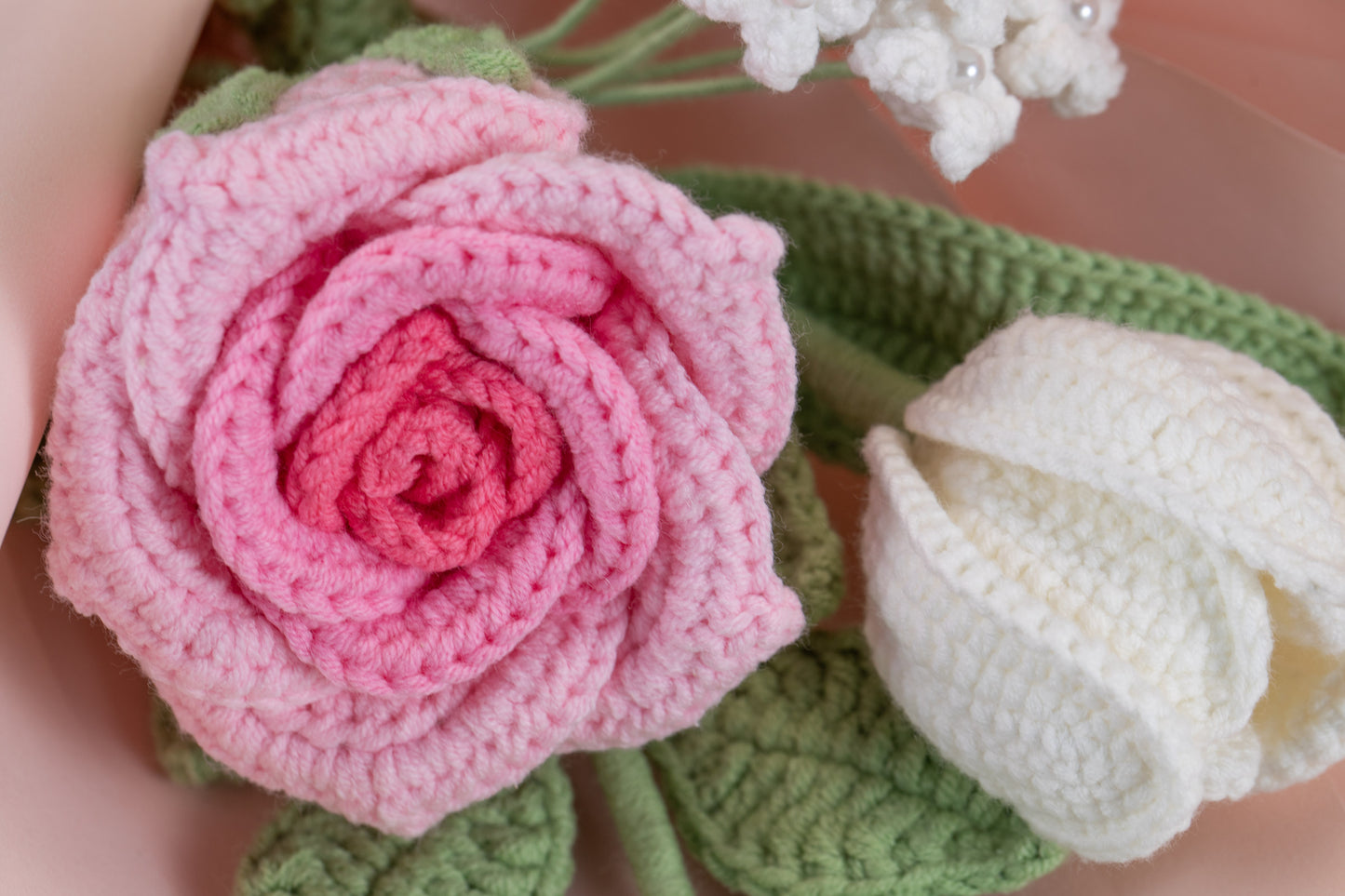Small Hot Pink Rose with Tulip Bouquet