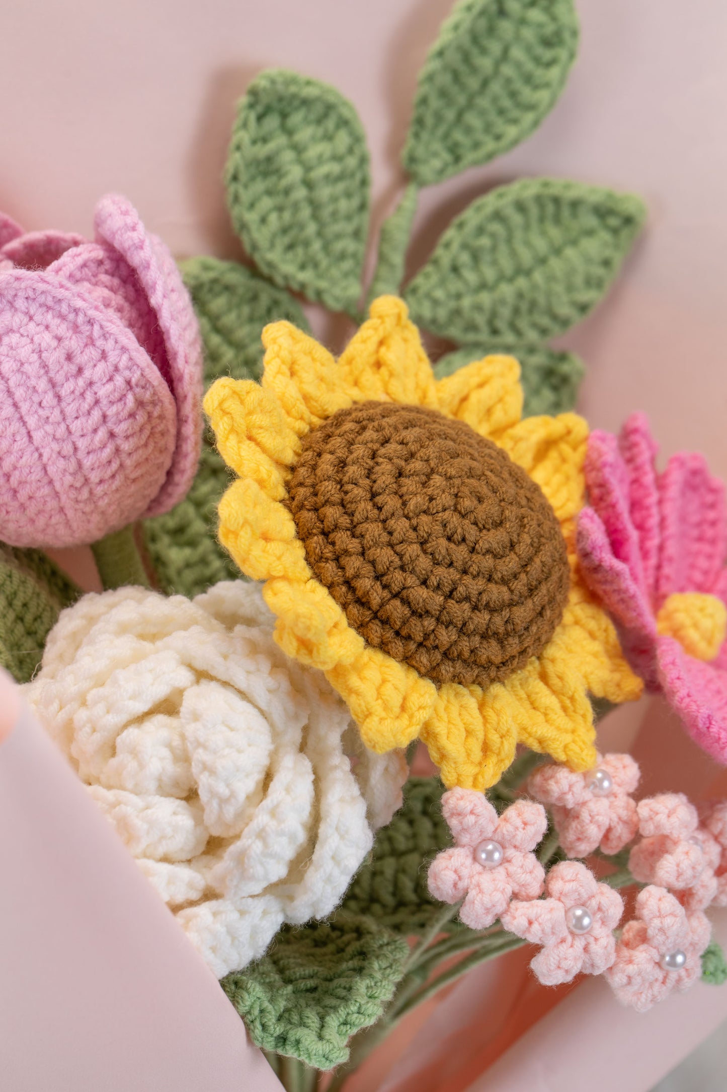 Hot Pink Sunflower with Cosmos Bouquet