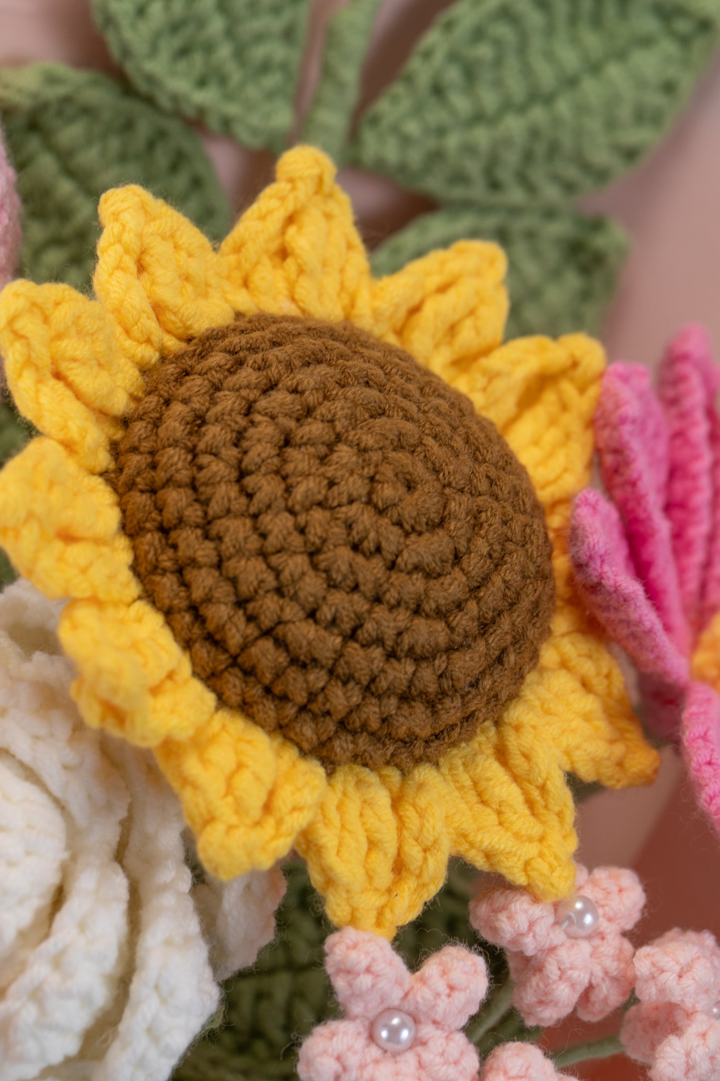 Hot Pink Sunflower with Cosmos Bouquet