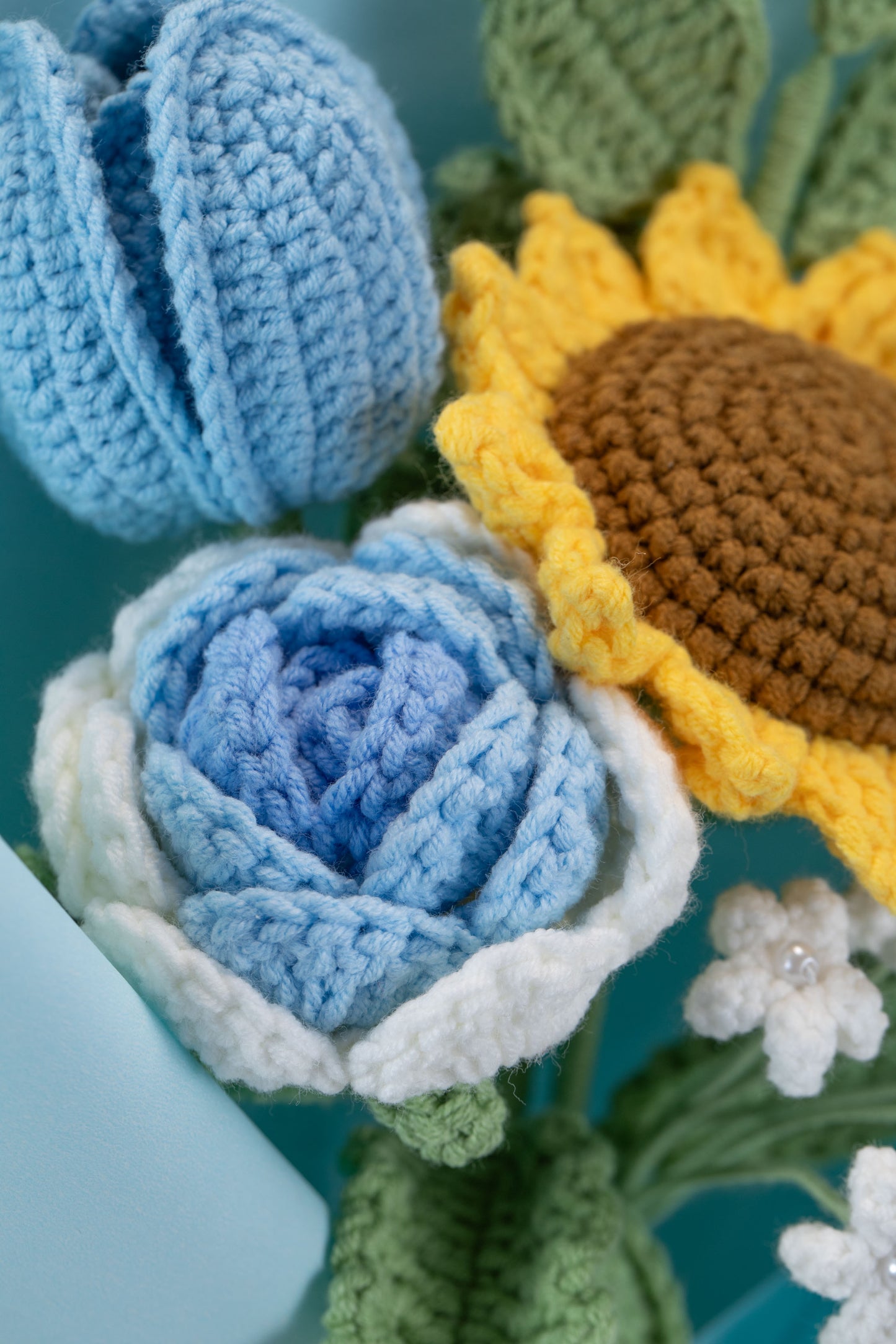 Blue Sunflower with Cosmos Bouquet