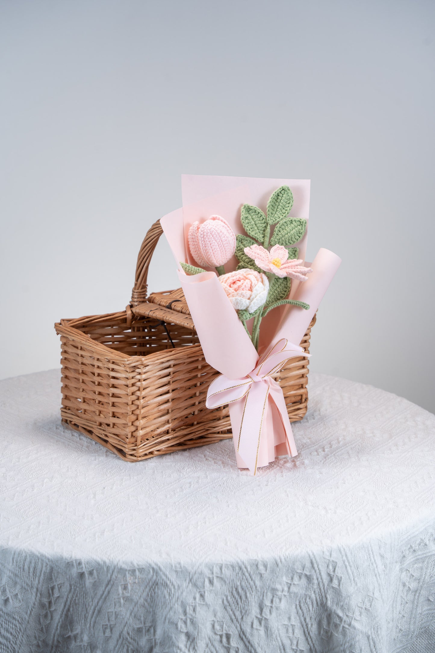 Small Pink Rose with Cosmos Bouquet