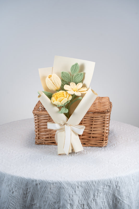 Small Yellow Rose with Cosmos Bouquet