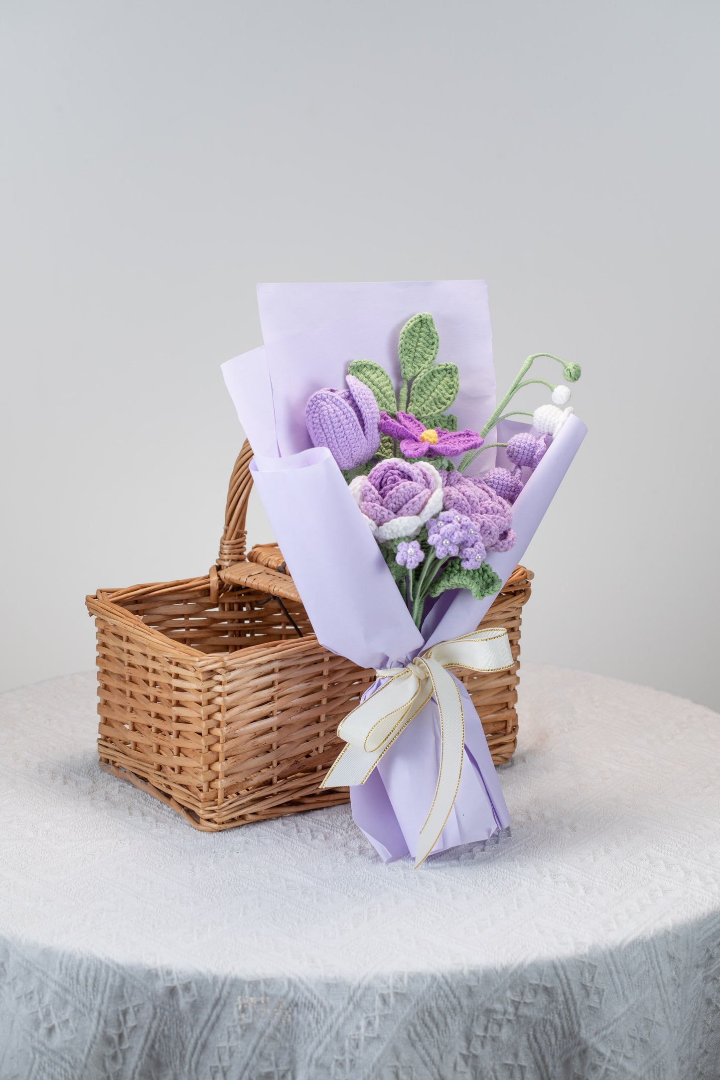 Purple Rose with Cosmos Bouquet
