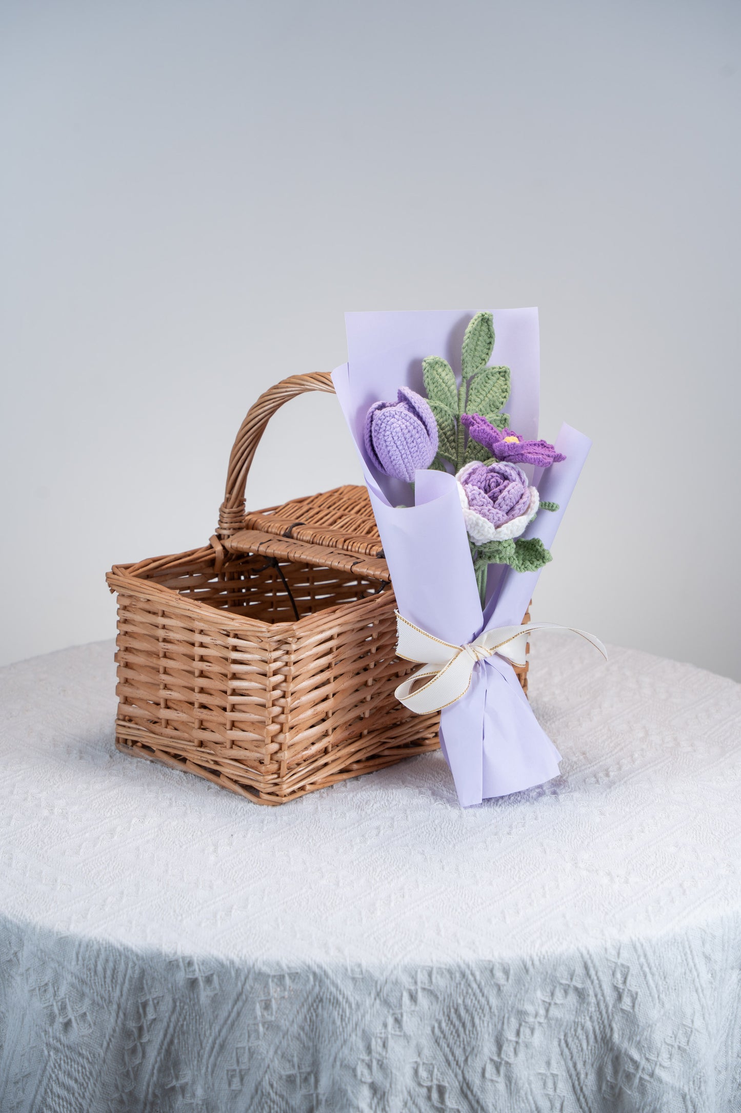 Small Purple Rose with Cosmos Bouquet