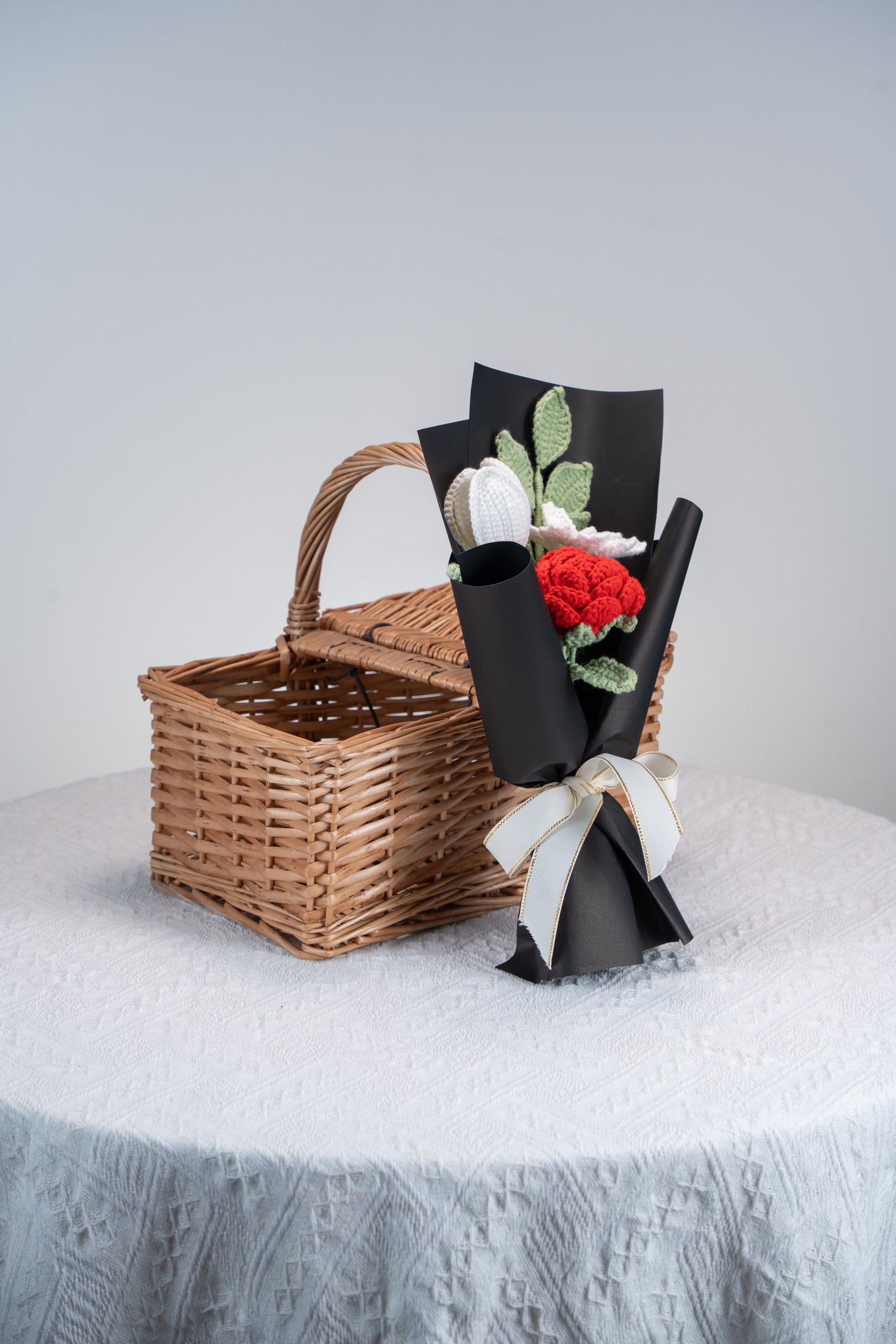 Small Red Rose with Cosmos Bouquet