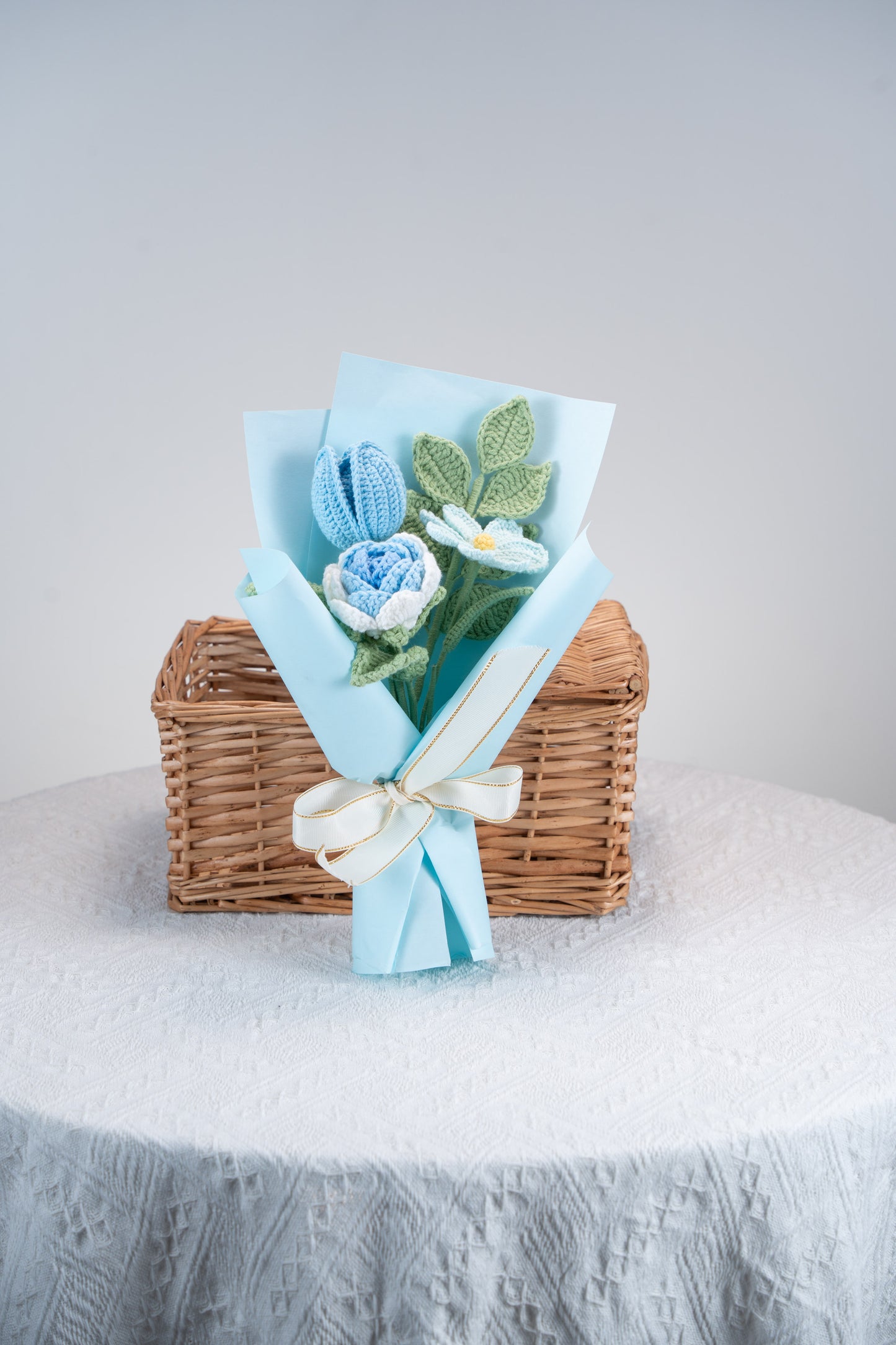 Small Blue Rose with Cosmos Bouquet