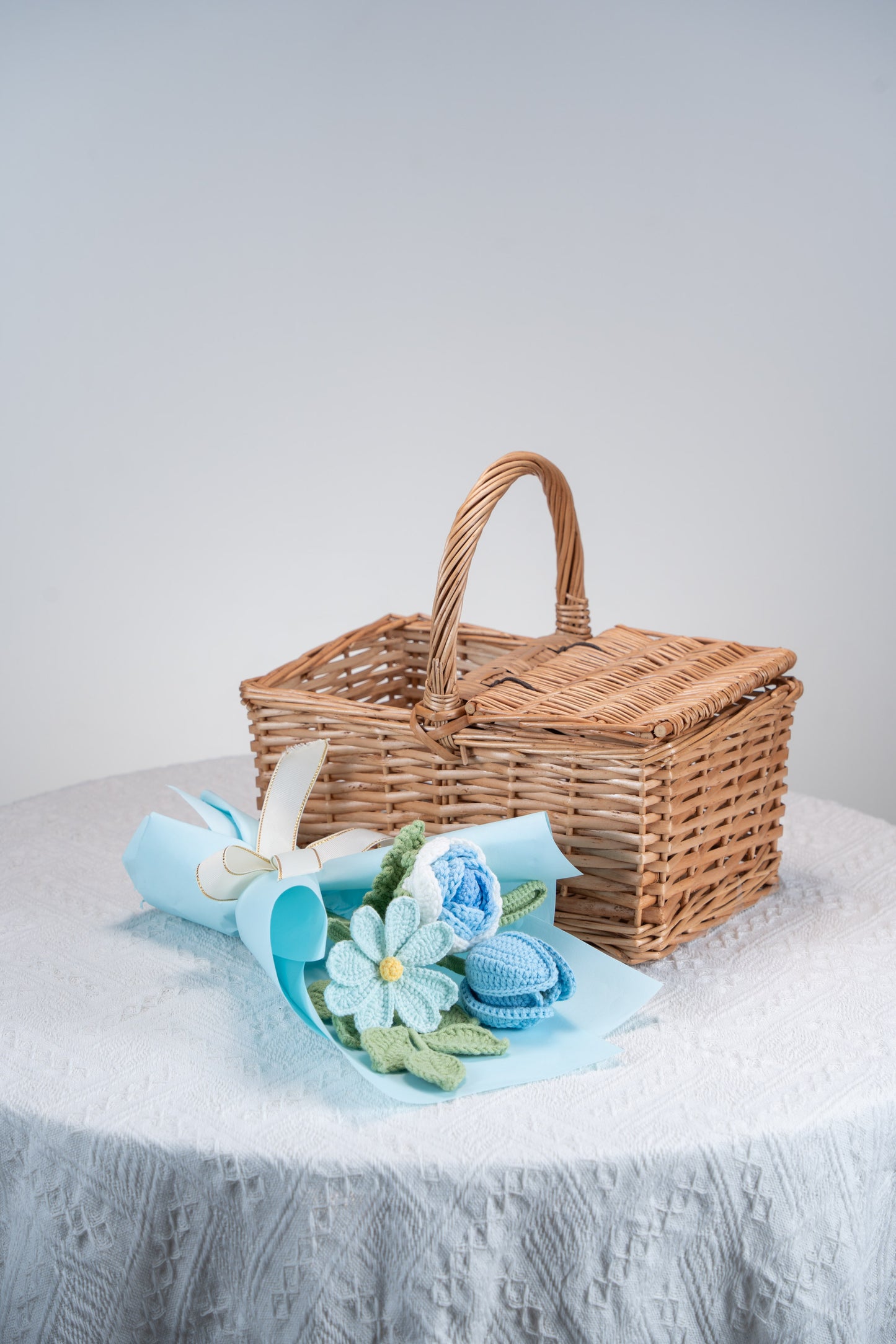 Small Blue Rose with Cosmos Bouquet