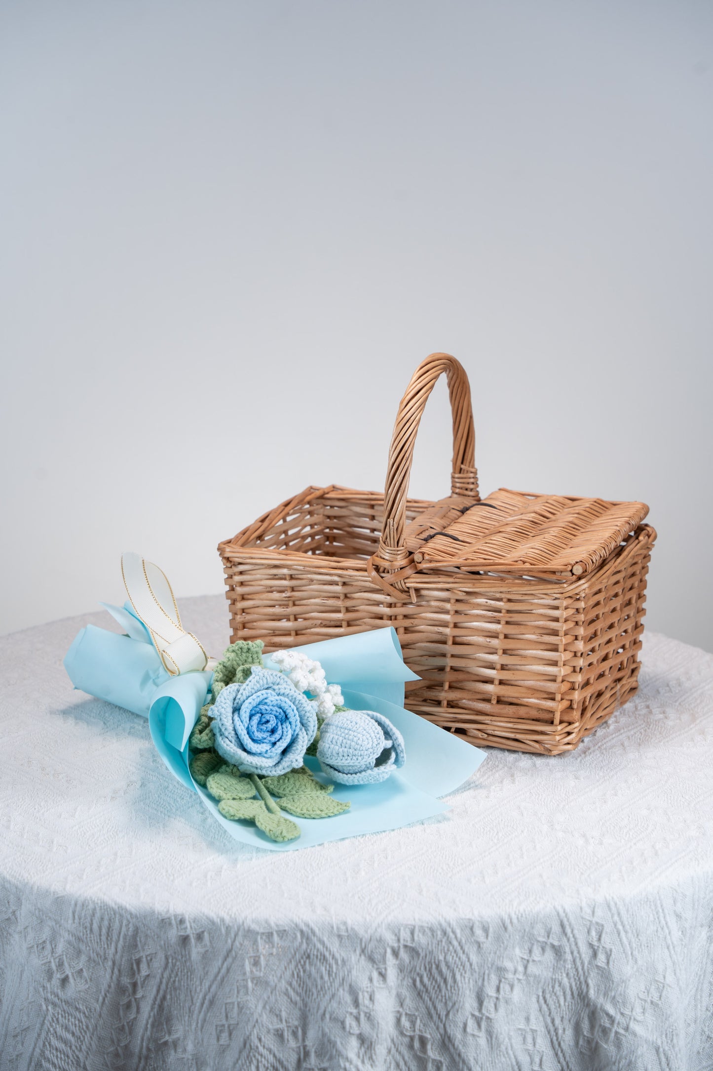 Small Blue Rose with Tulip Bouquet