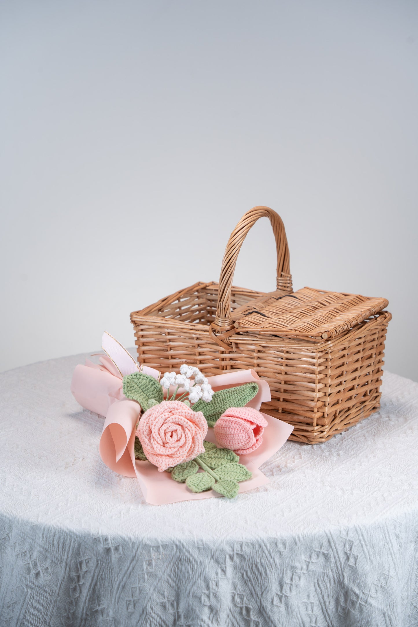 Small Pink Rose with Tulip Bouquet