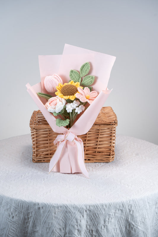 Pink Sunflower with Cosmos Bouquet