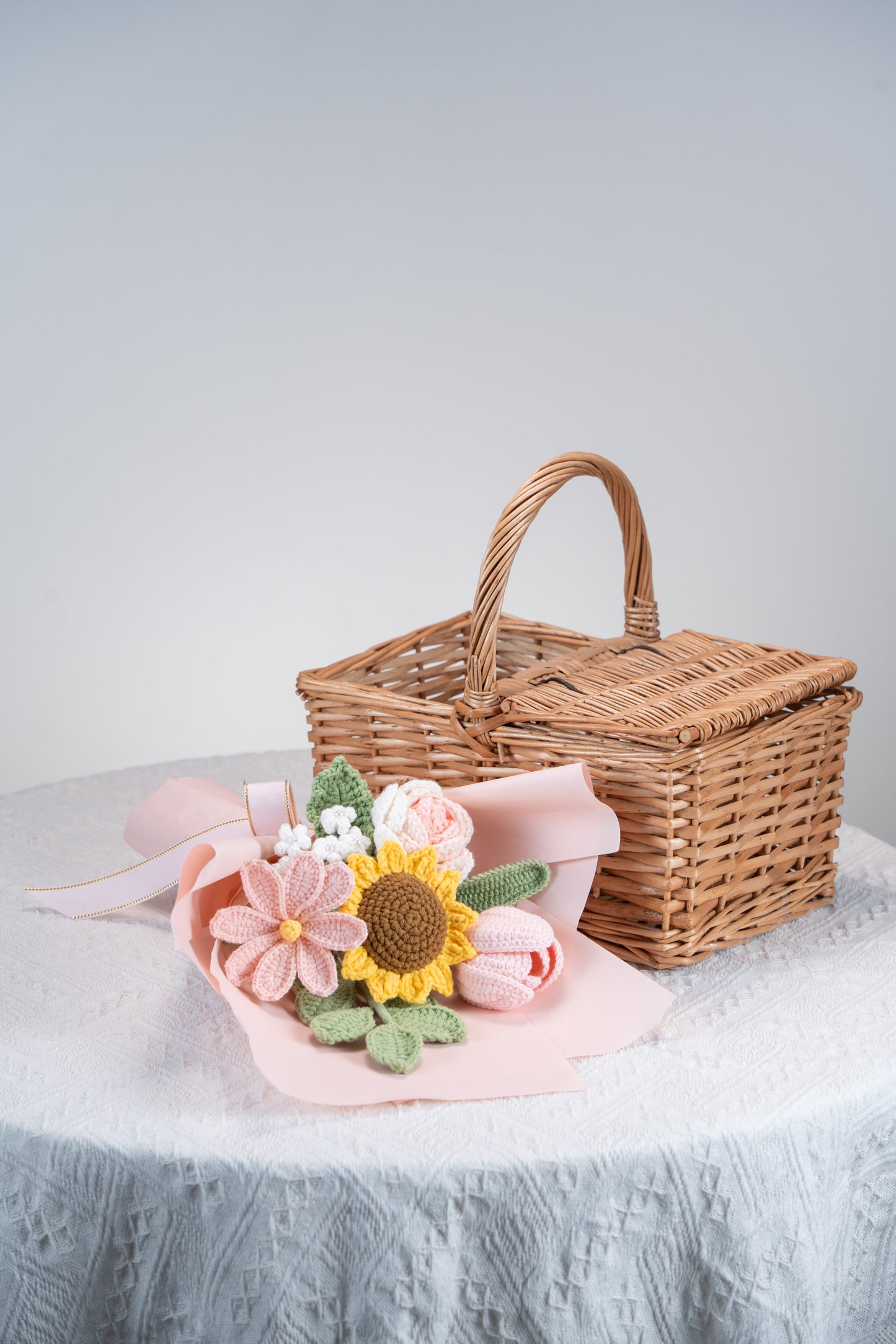 Pink Sunflower with Cosmos Bouquet