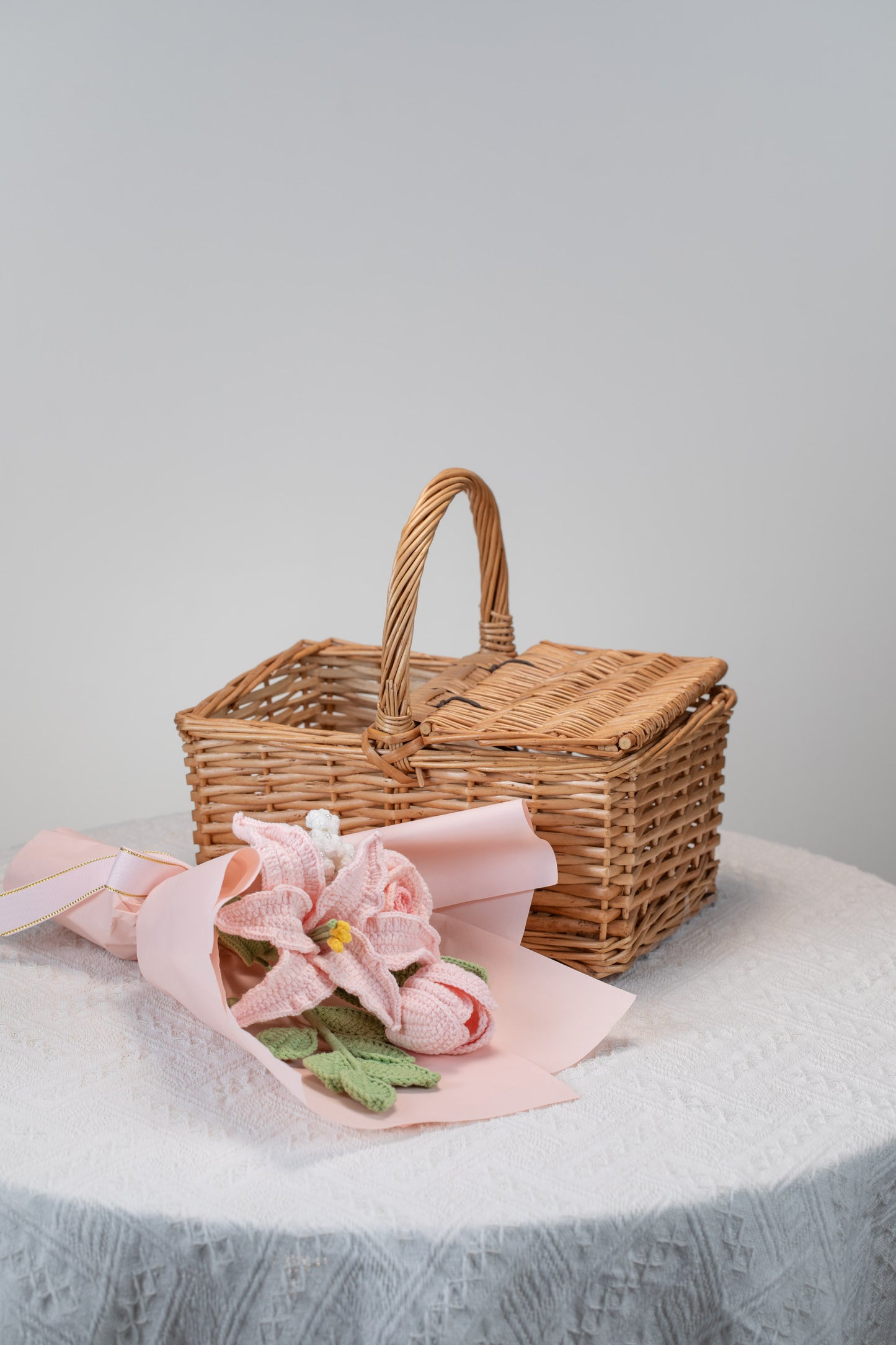 Small Pink Lily with Tulip Bouquet