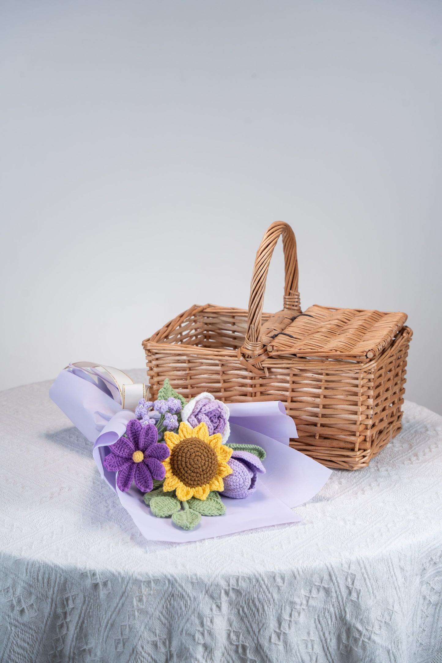 Purple Sunflower with Cosmos Bouquet