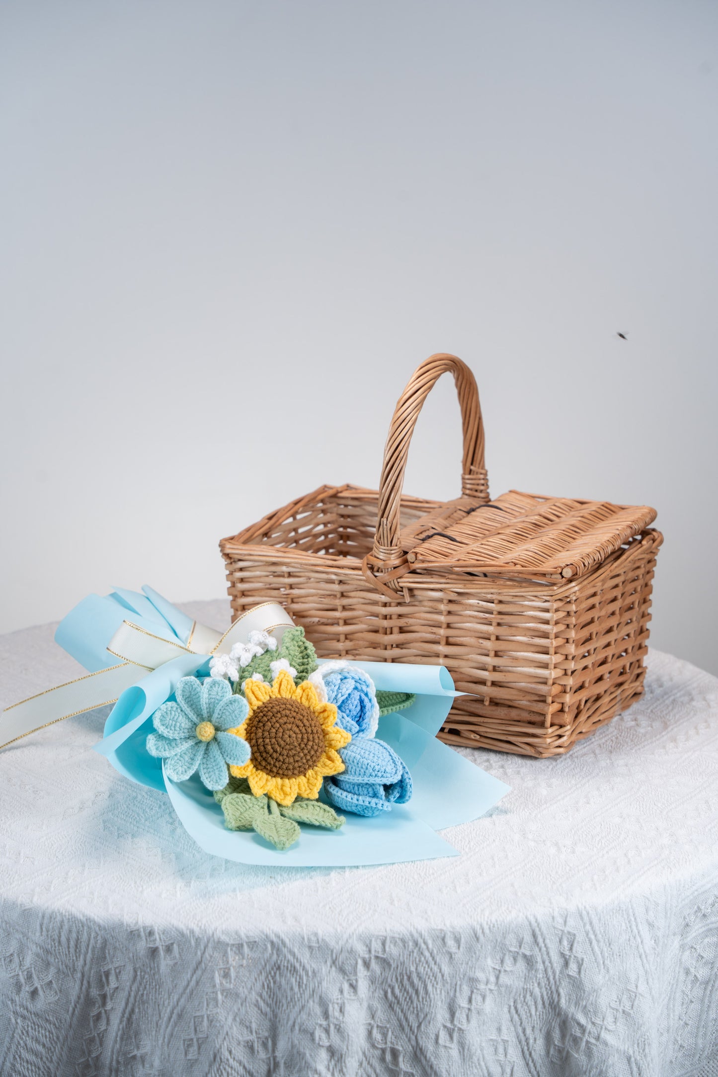 Blue Sunflower with Cosmos Bouquet