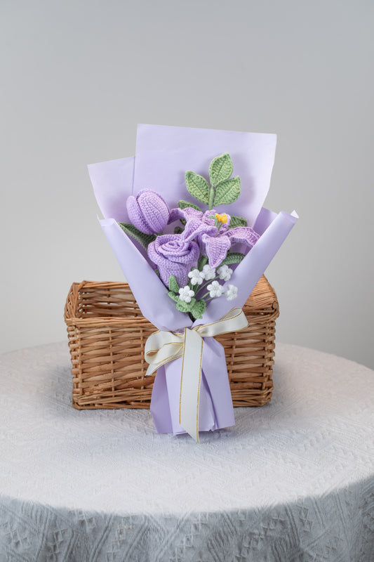 Small Purple Lily with Tulip Bouquet