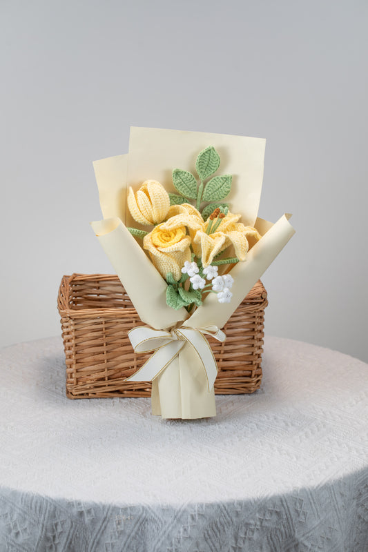 Small Yellow Lily with Tulip Bouquet