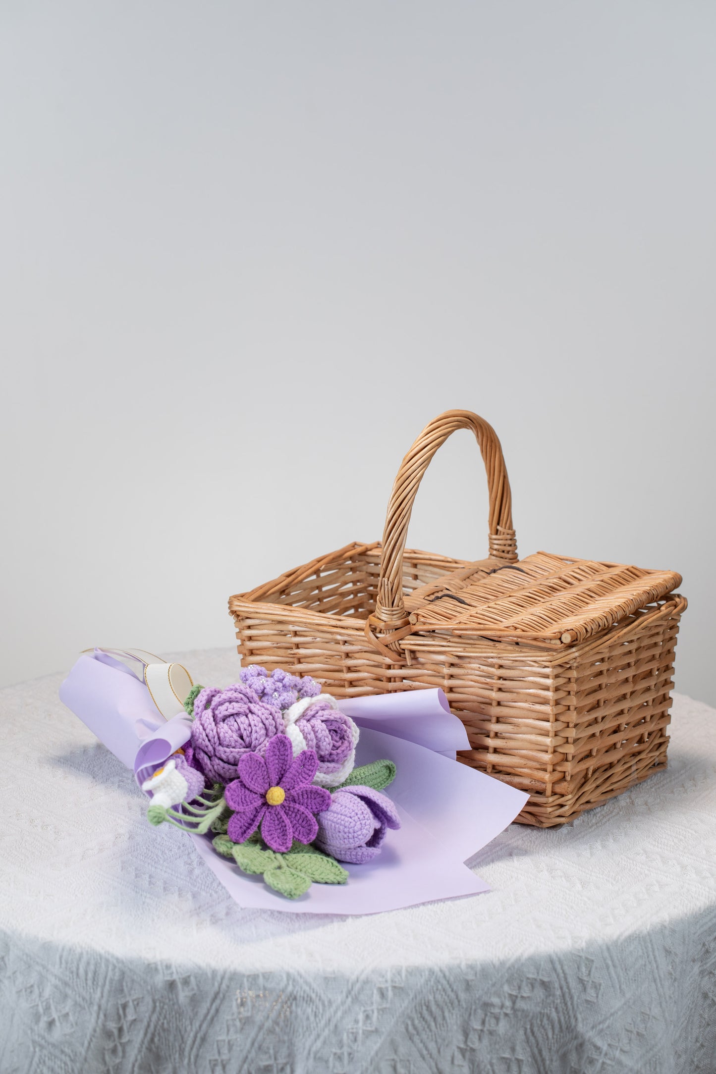 Purple Rose with Cosmos Bouquet