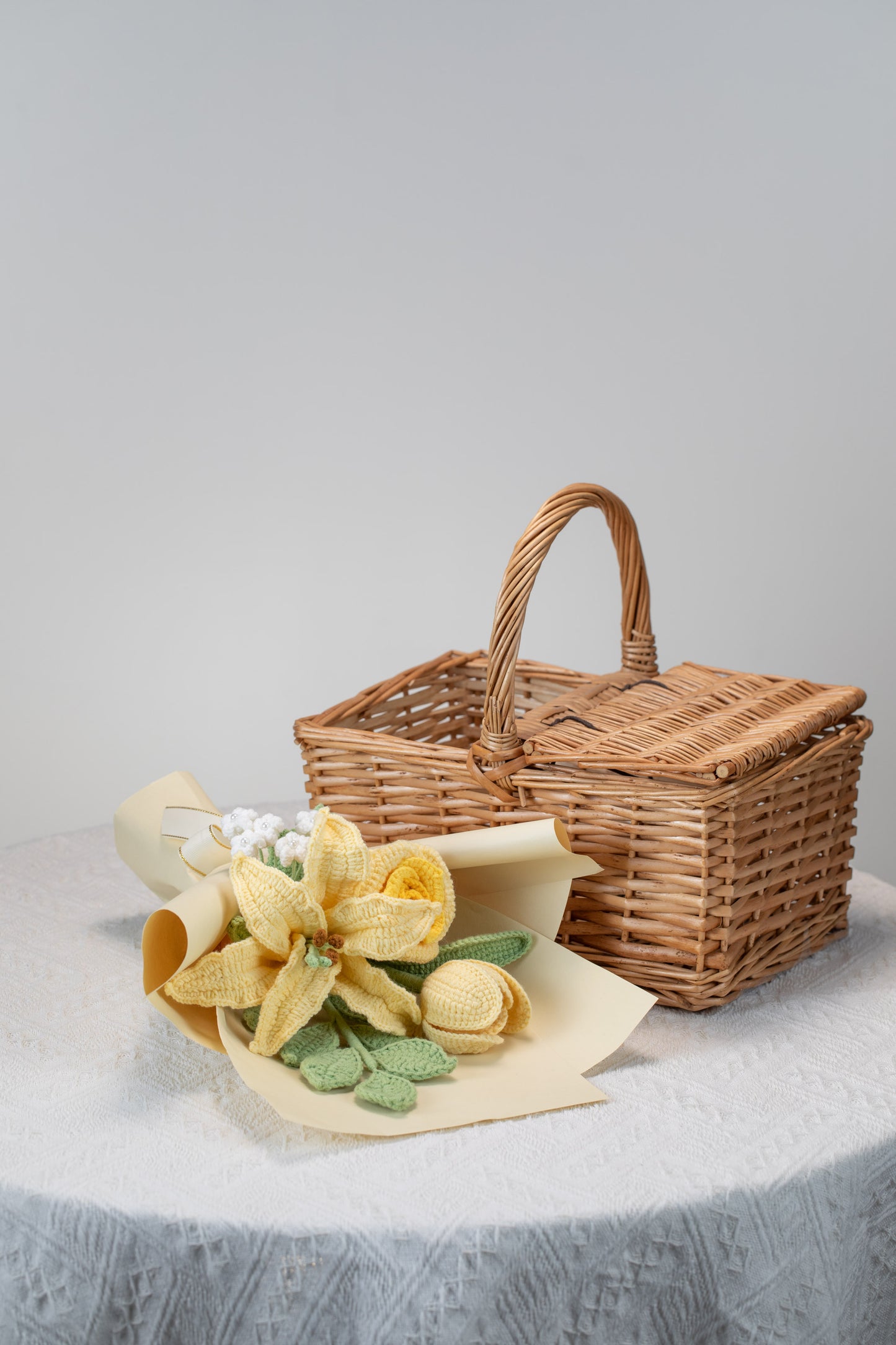 Small Yellow Lily with Tulip Bouquet