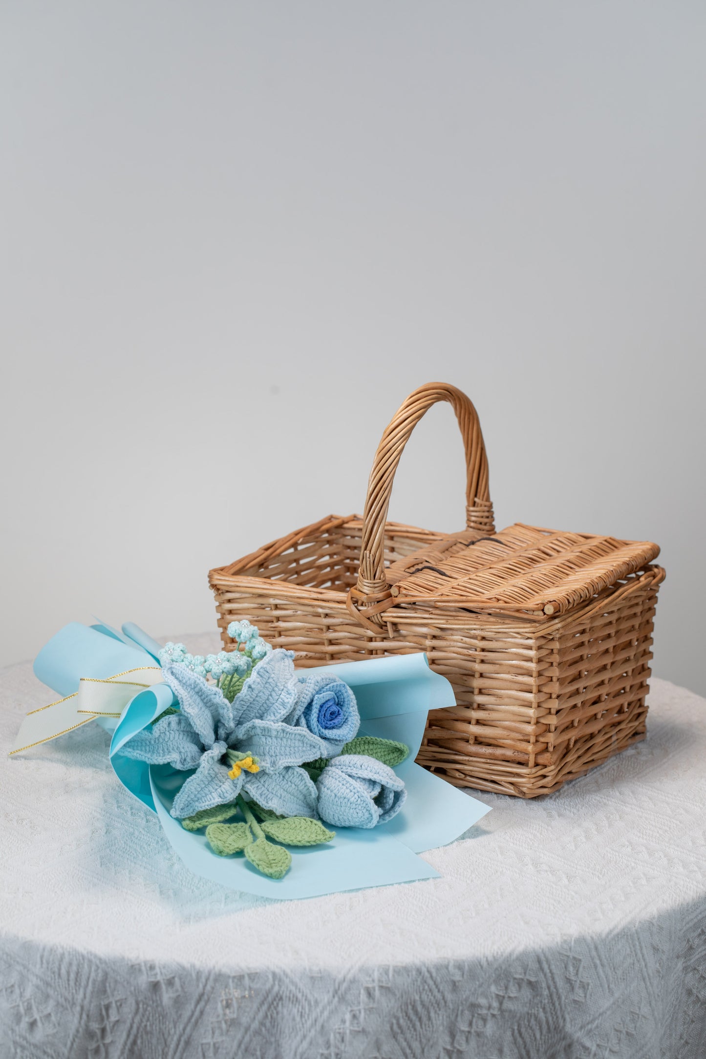 Small Blue Lily with Tulip Bouquet