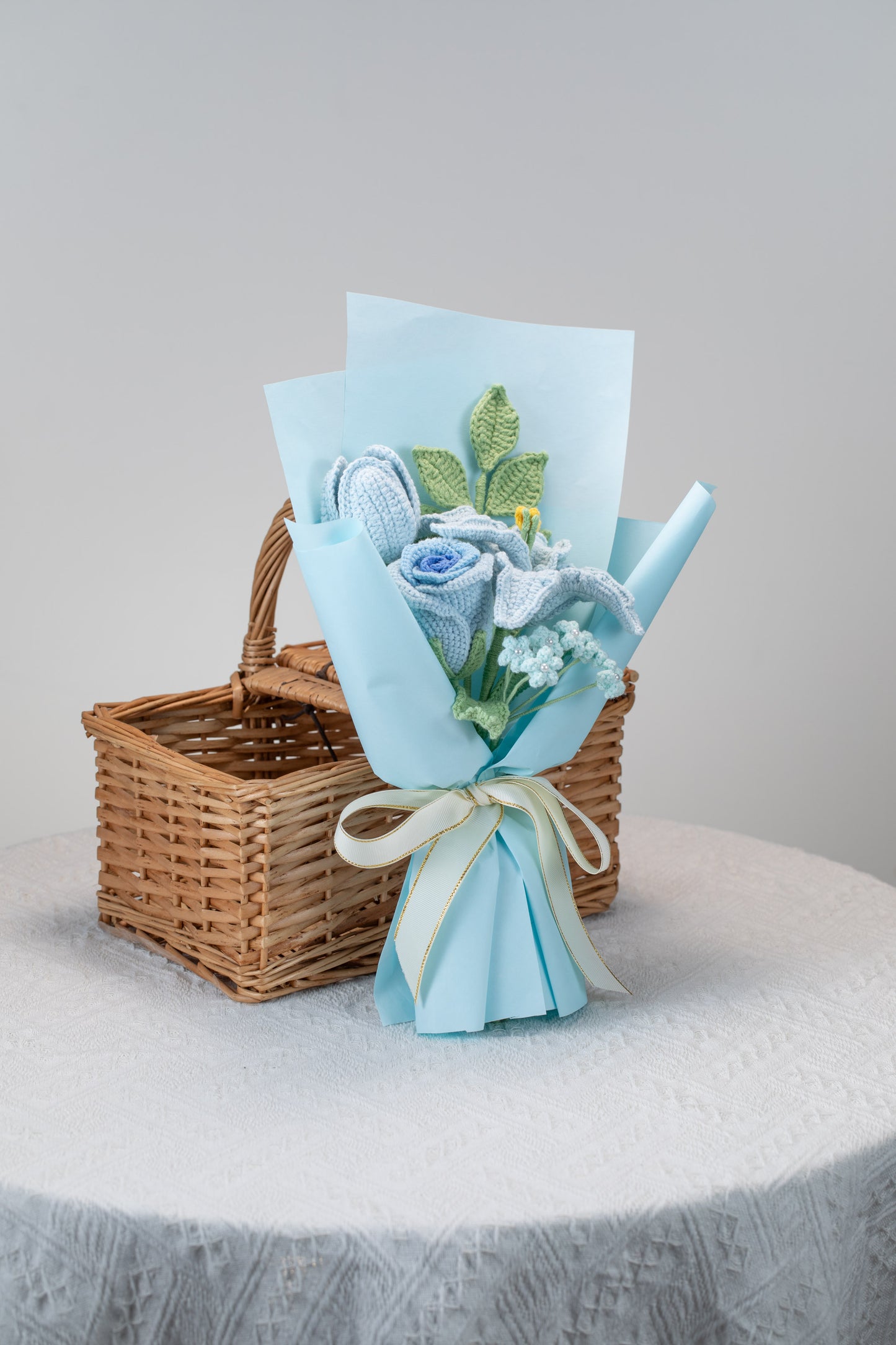 Small Blue Lily with Tulip Bouquet