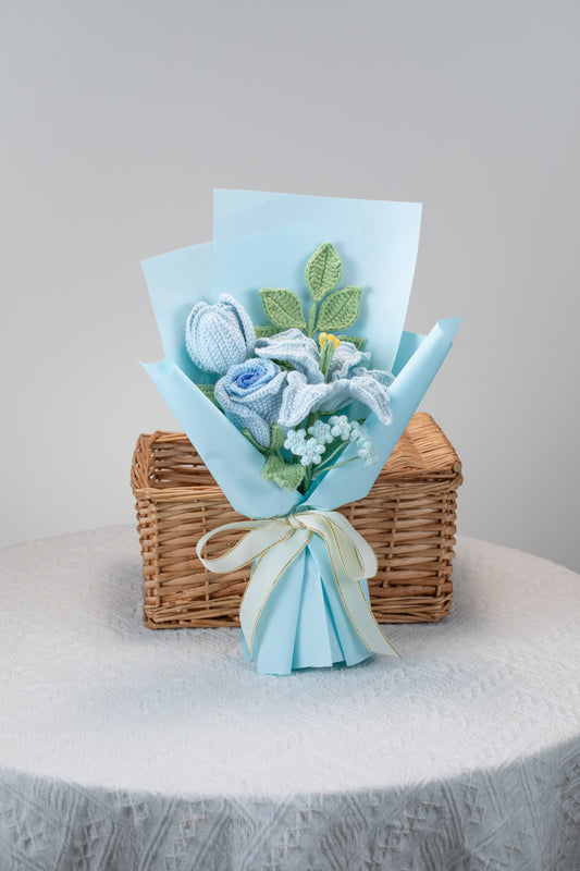 Small Blue Lily with Tulip Bouquet