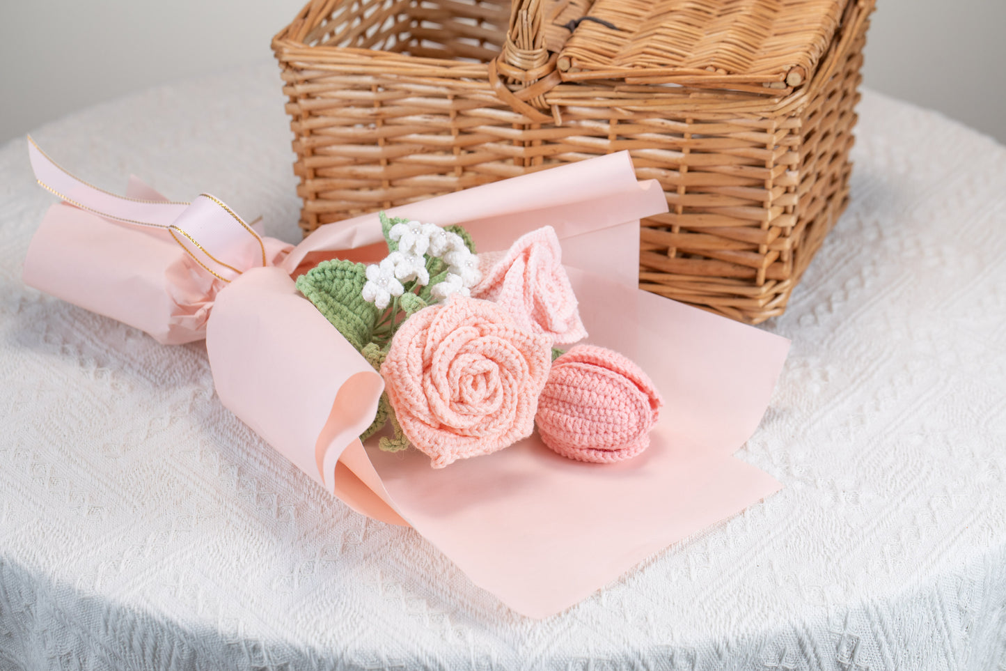 Pink Rose with Tulip Bouquet