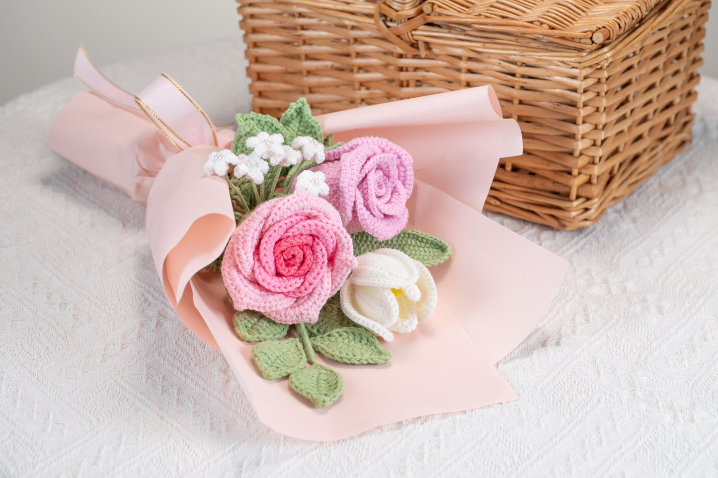 Hot Pink Rose with Tulip Bouquet