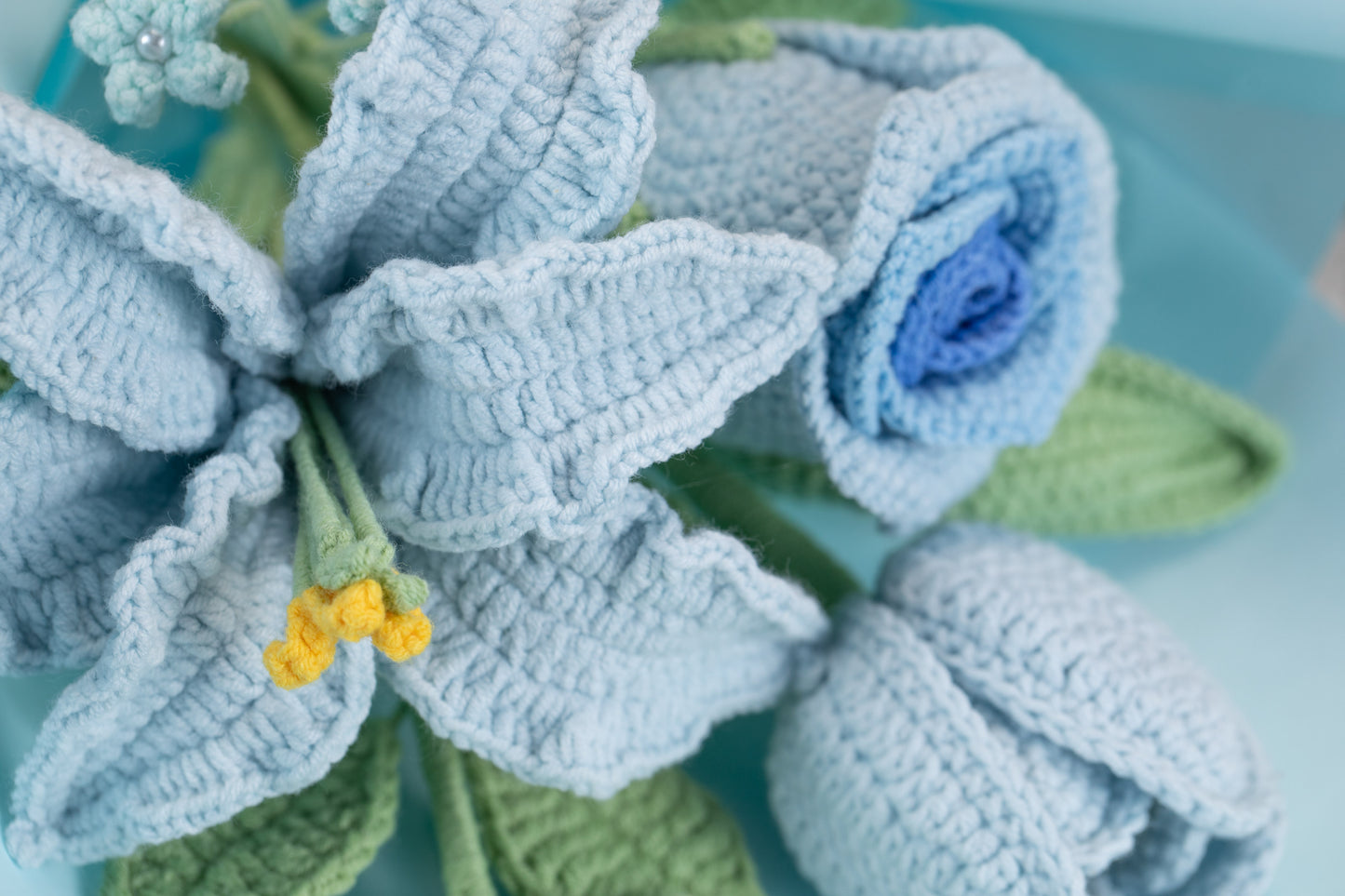 Small Blue Lily with Tulip Bouquet