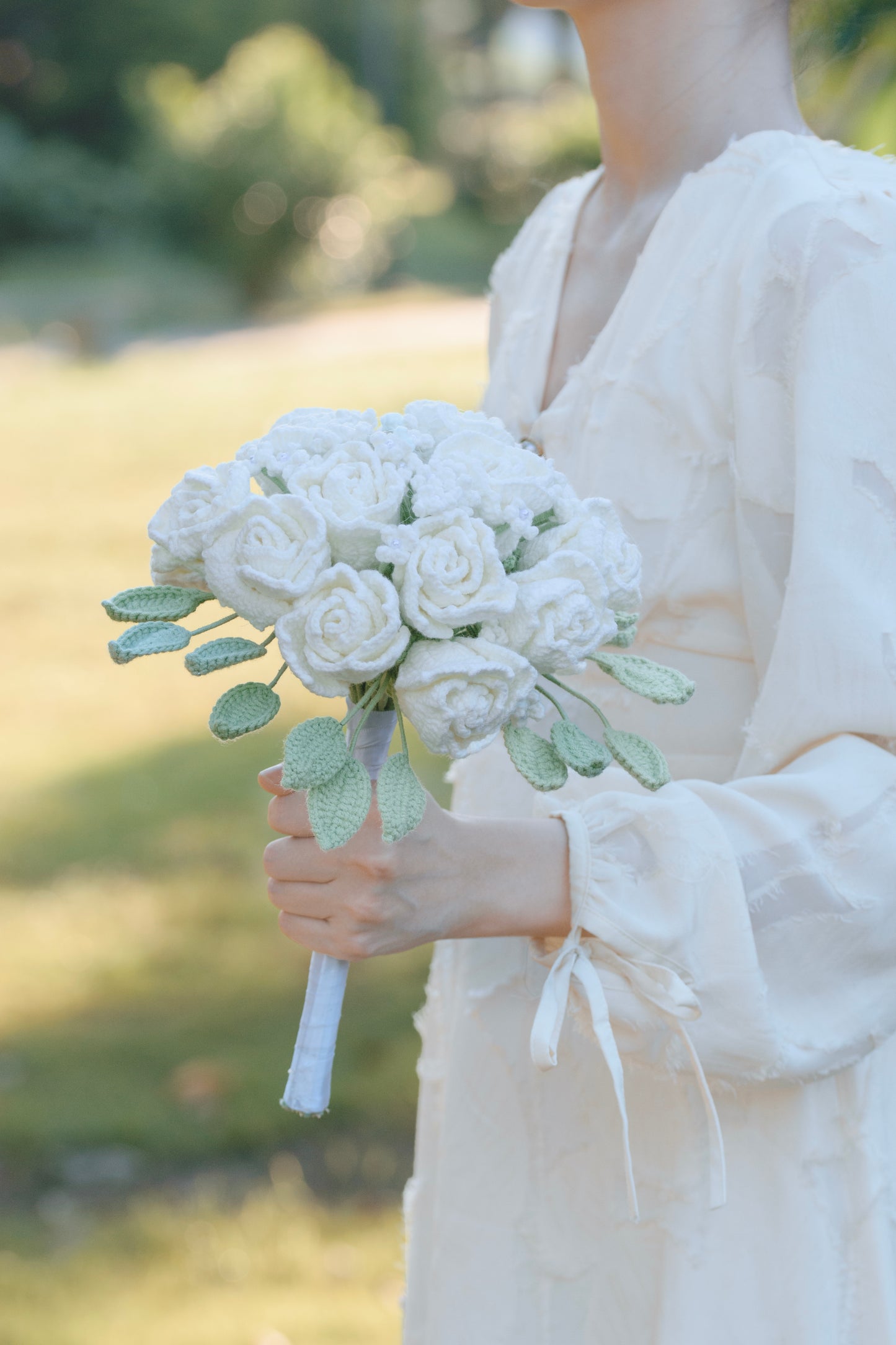White Wedding Bouquet Set