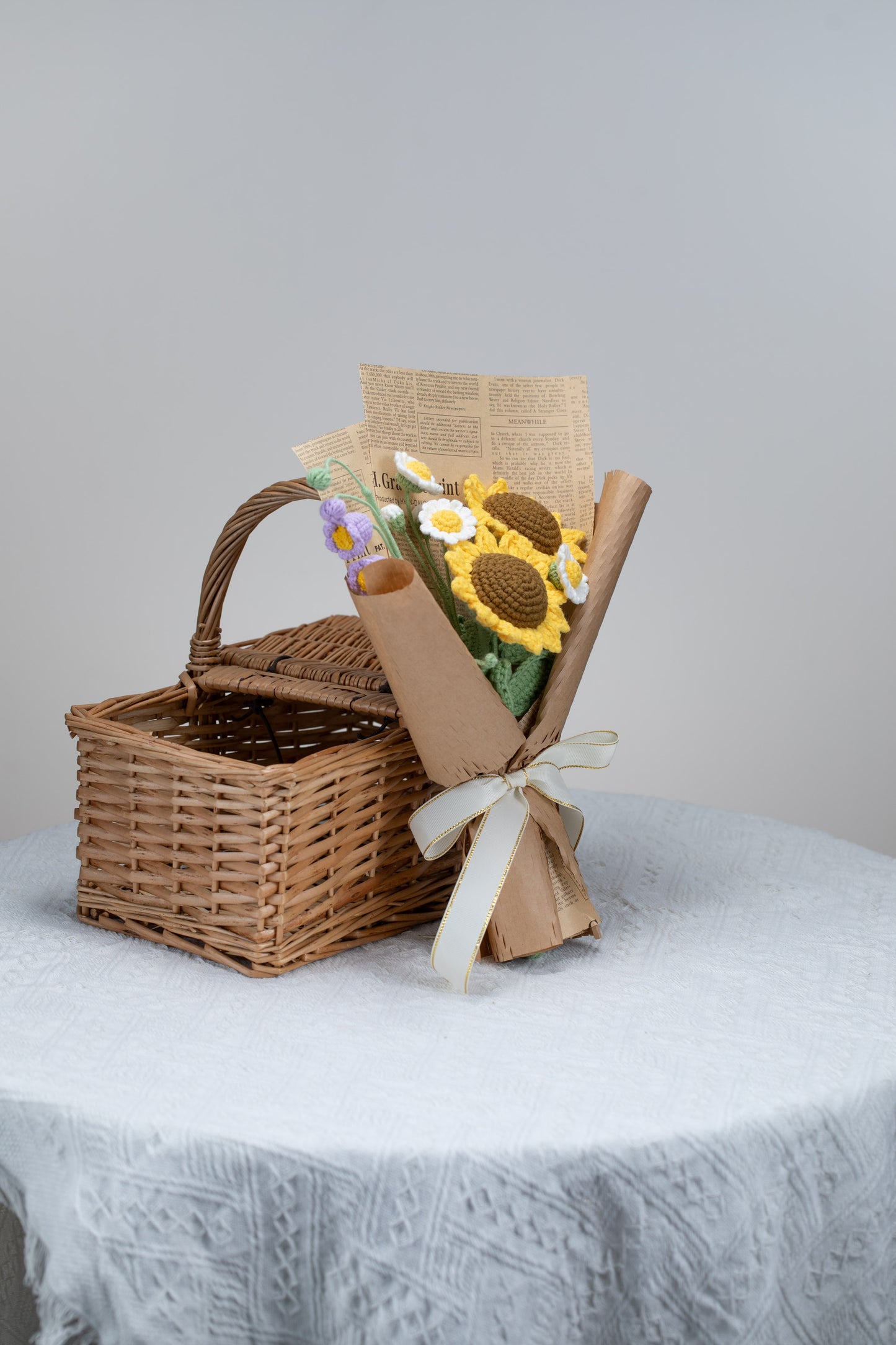 Small Sunflower with Lily of the Valley Bouquet