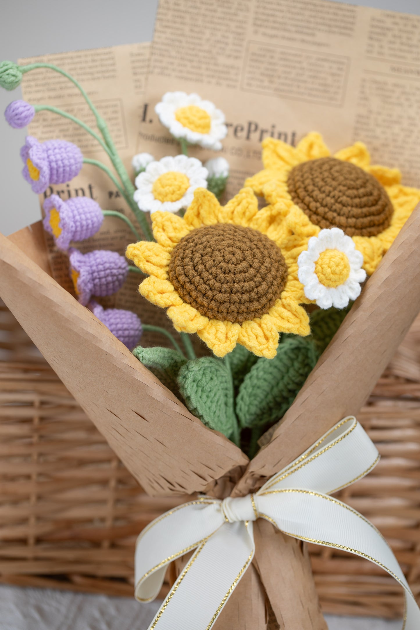 Small Sunflower with Lily of the Valley Bouquet