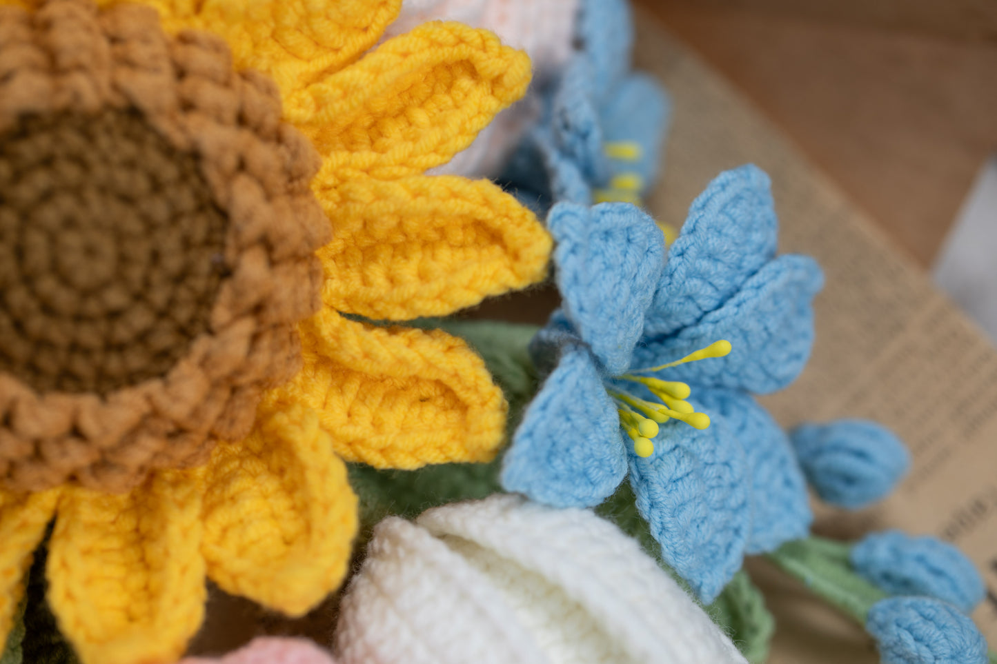 Blue/Pink Sunflower with Lily Bouquet