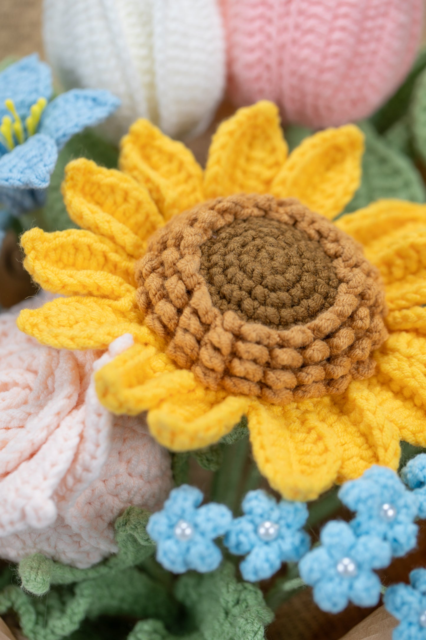 Blue/Pink Sunflower with Lily Bouquet